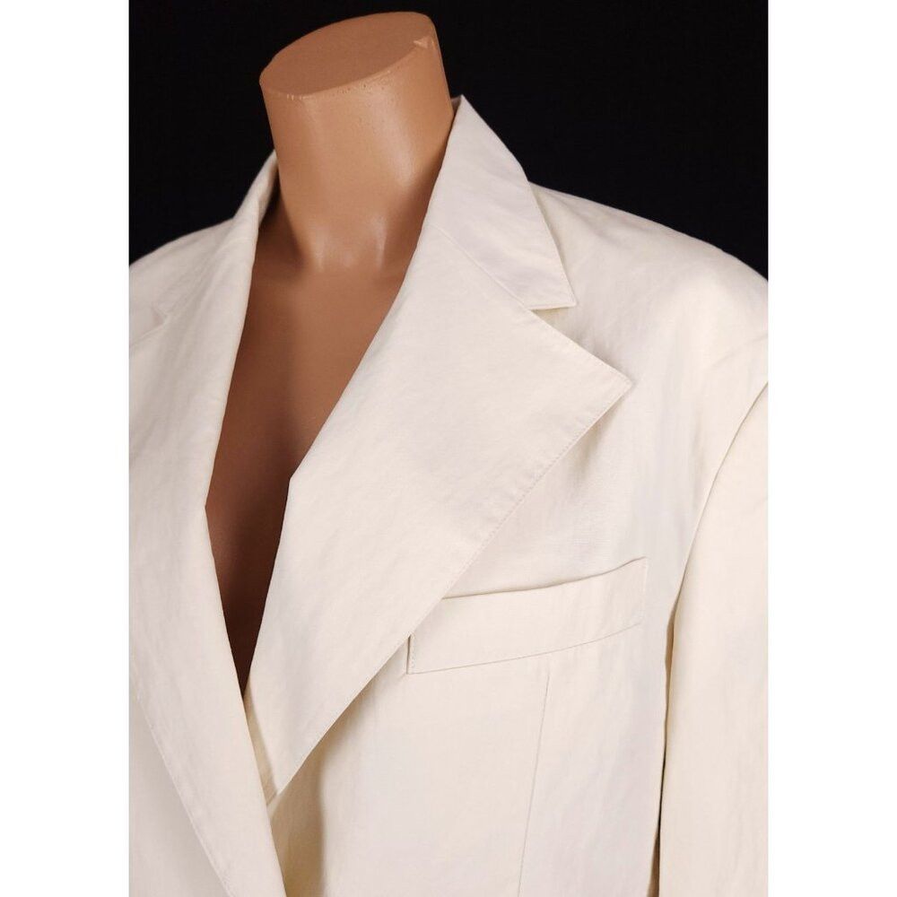 LOW CLASSIC LOW CLASSIC Cotton Blazer Size S Womens Ivory Jacket $450 Size S / US 4 / IT 40 - 4 Thumbnail
