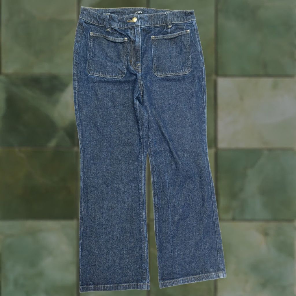 J.Crew J.CREW High Rise Kickout Jeans Womens 28 Blue Sailor Pockets Slim Fit Stretch Jeans Size 28" / US 6 / IT 42 - 1 Thumbnail