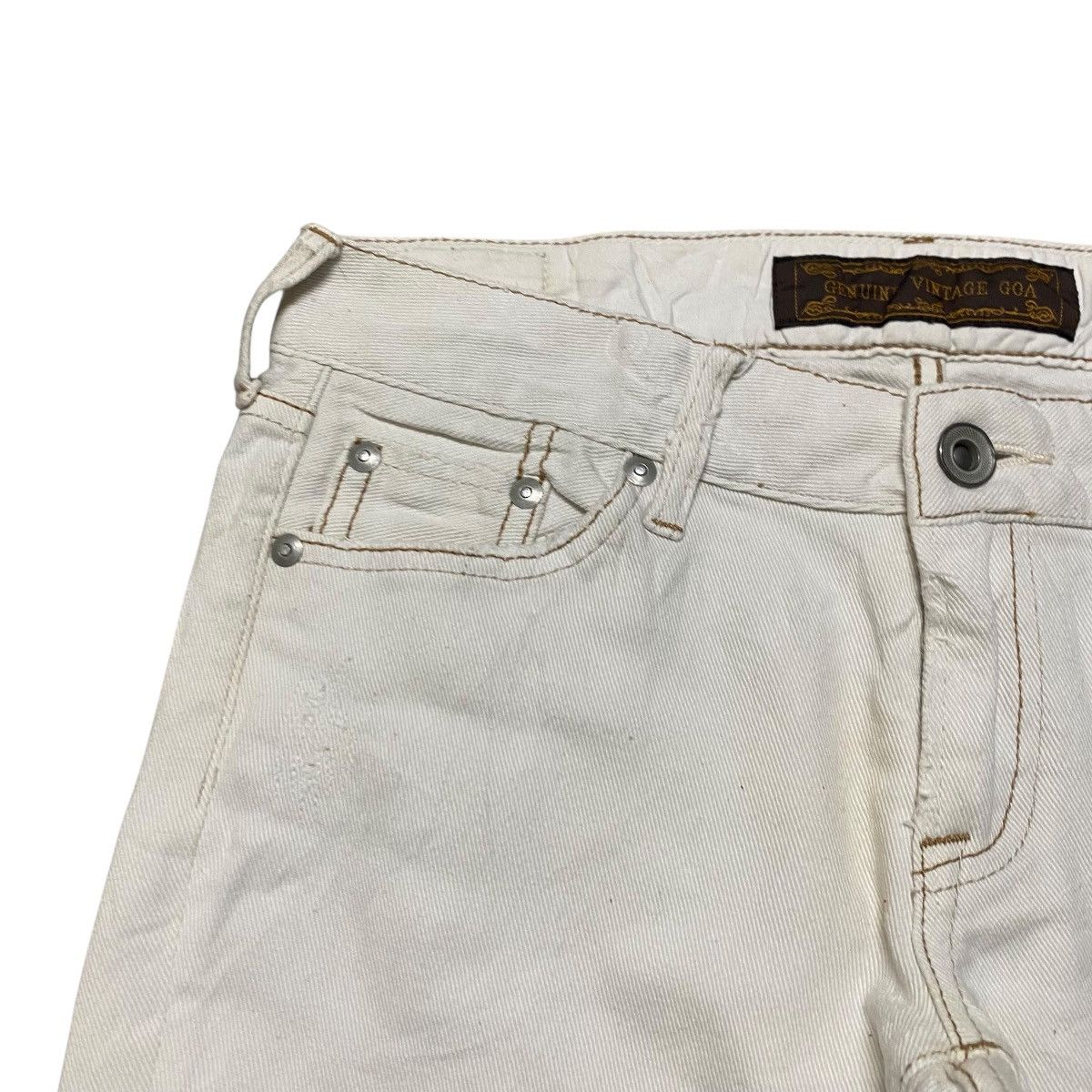 GOA G.O.A White Vintage Distressed Denim Size US 28 / EU 44 - 4 Thumbnail