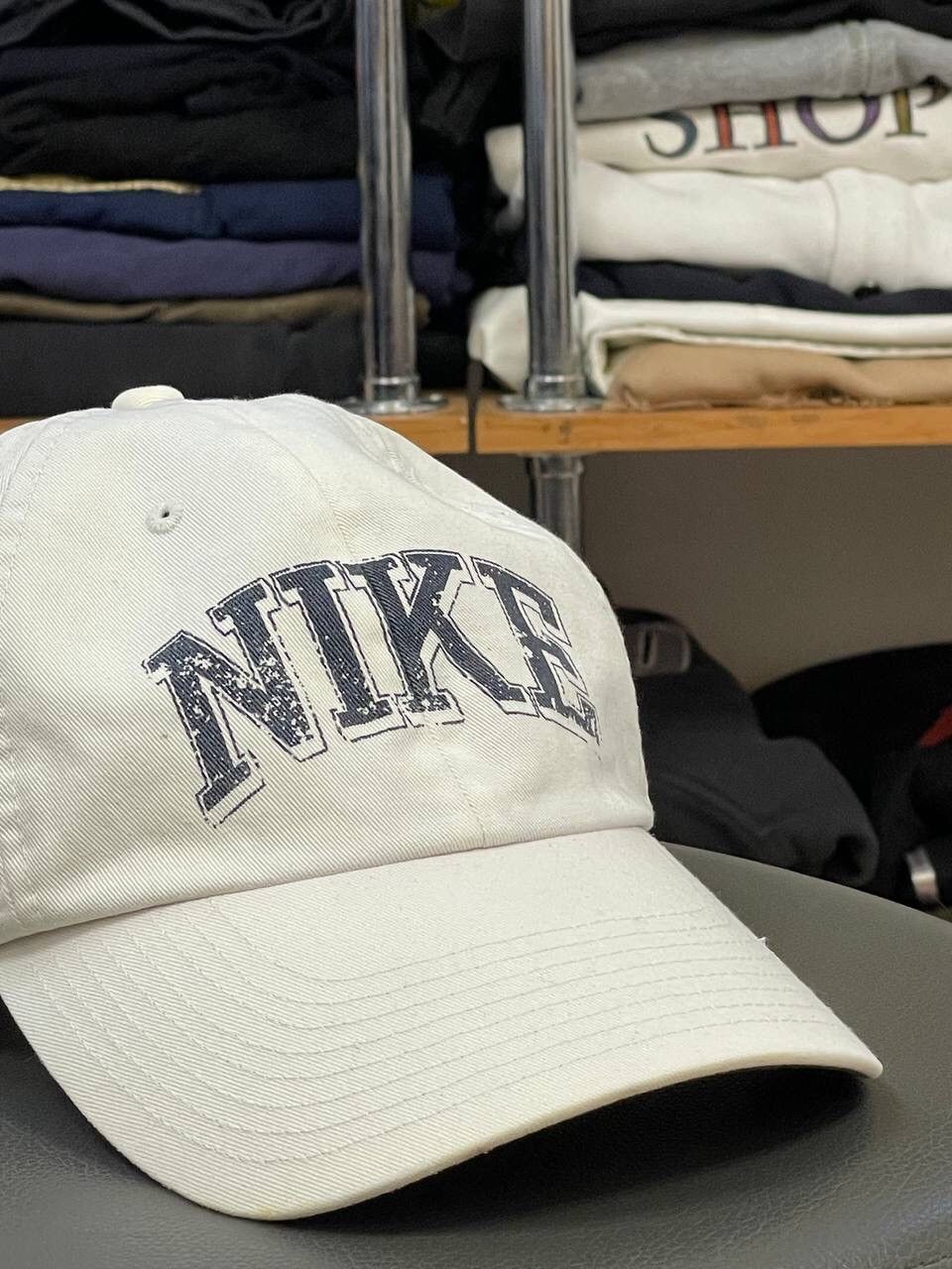 Nike × Vintage Vintage drill y2k Nike Spell Out big Logo Cap Size ONE SIZE - 3 Thumbnail
