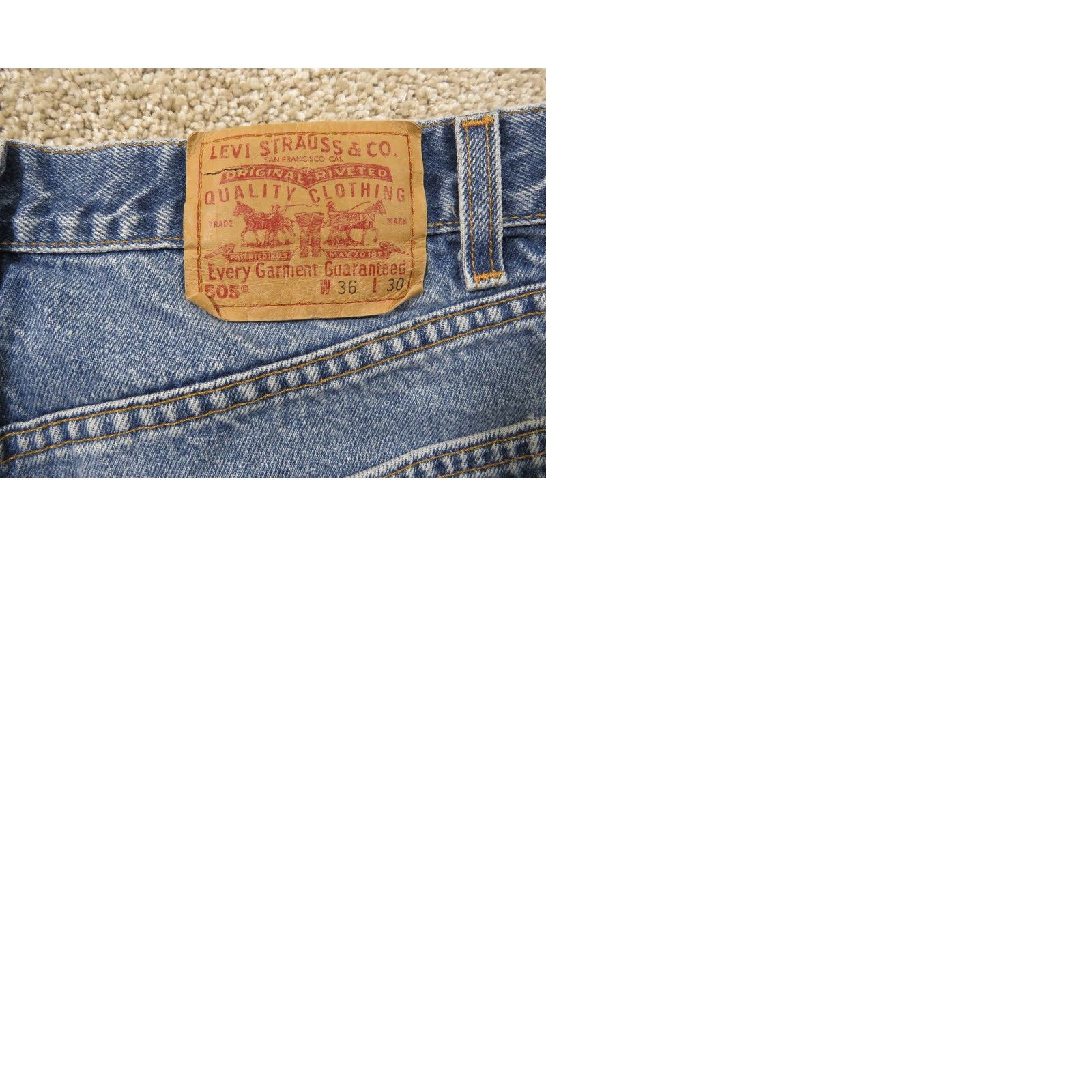 Levi's VTG Levi's 505 Jeans Denim Straight Leg 33x25.5 Men's Blue Reg Fit USA Vintage 2001 Size US 33 - 9 Thumbnail