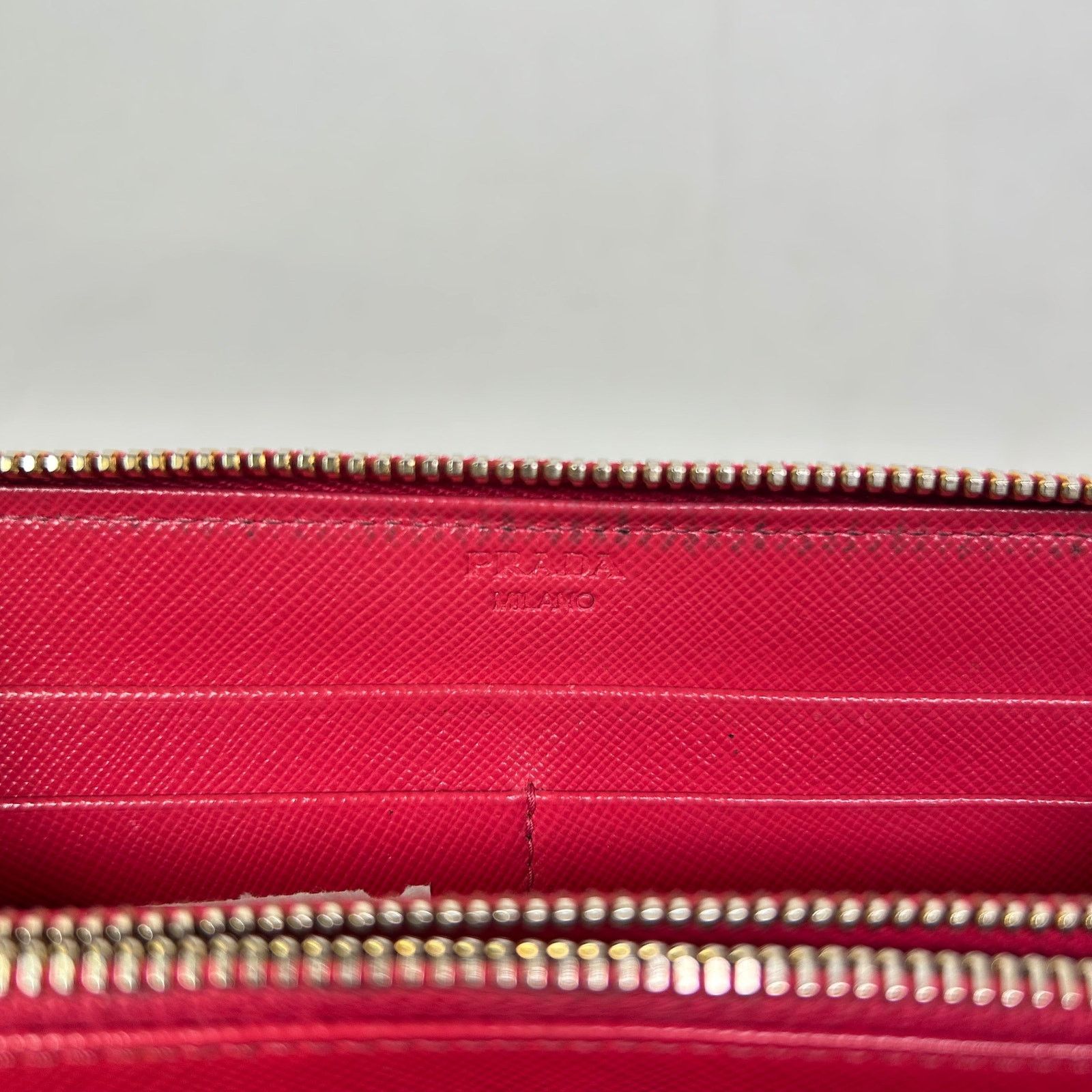 Prada Prada Dark Pink Saffiano Zip-Around Wallet Size ONE SIZE - 3 Thumbnail