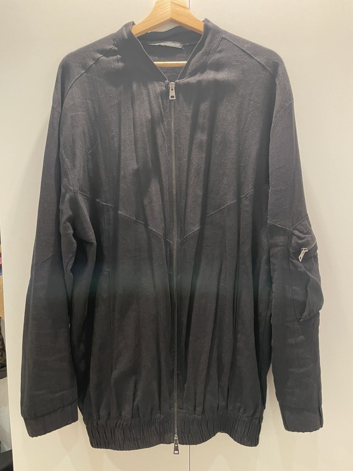 La Haine Inside Us LA HAINE INSIDE US - Linen Bomber Jacket - Sz L - Black Size US L / EU 52-54 / 3 - 1 Thumbnail