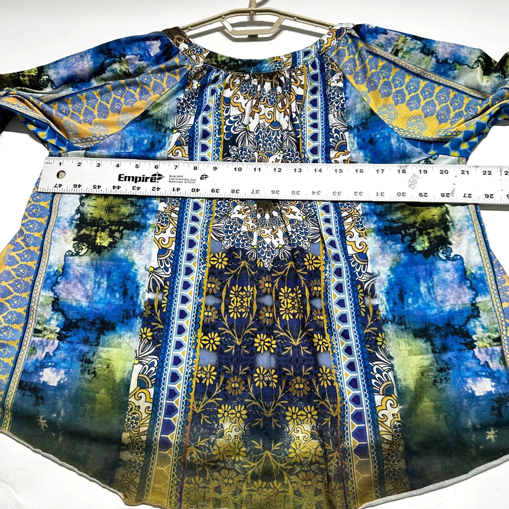 Vintage Y2K One World Blouse S Blue Paisley 3/4 Sleeve Bohemian Tunic Women Regular Polyester Vintage: No | Casual, Business Size S / US 4 / IT 40 - 6 Thumbnail
