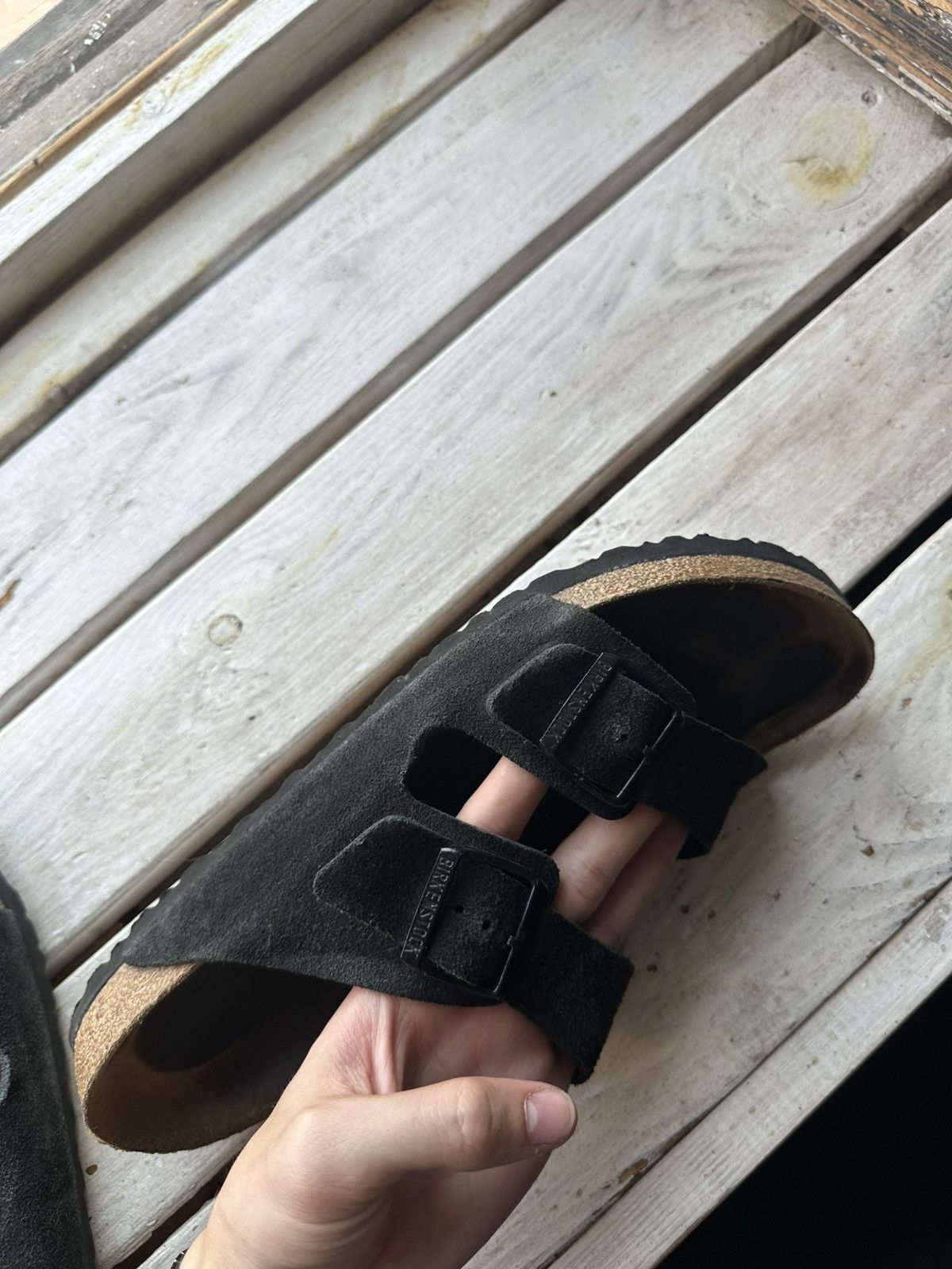 Birkenstock 🚨Vintage Birkenstock 46 black Luxe Sandals rare slides Size US 13 / EU 46 - 9 Thumbnail