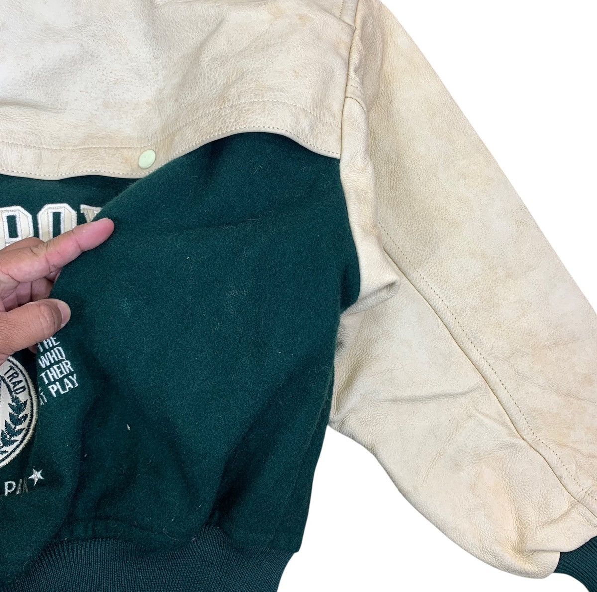 Other VINTAGE SCOOP BOYS VARSITY LEATHER BOMBER JACKET HOODIE Size US M / EU 48-50 / 2 - 13 Thumbnail