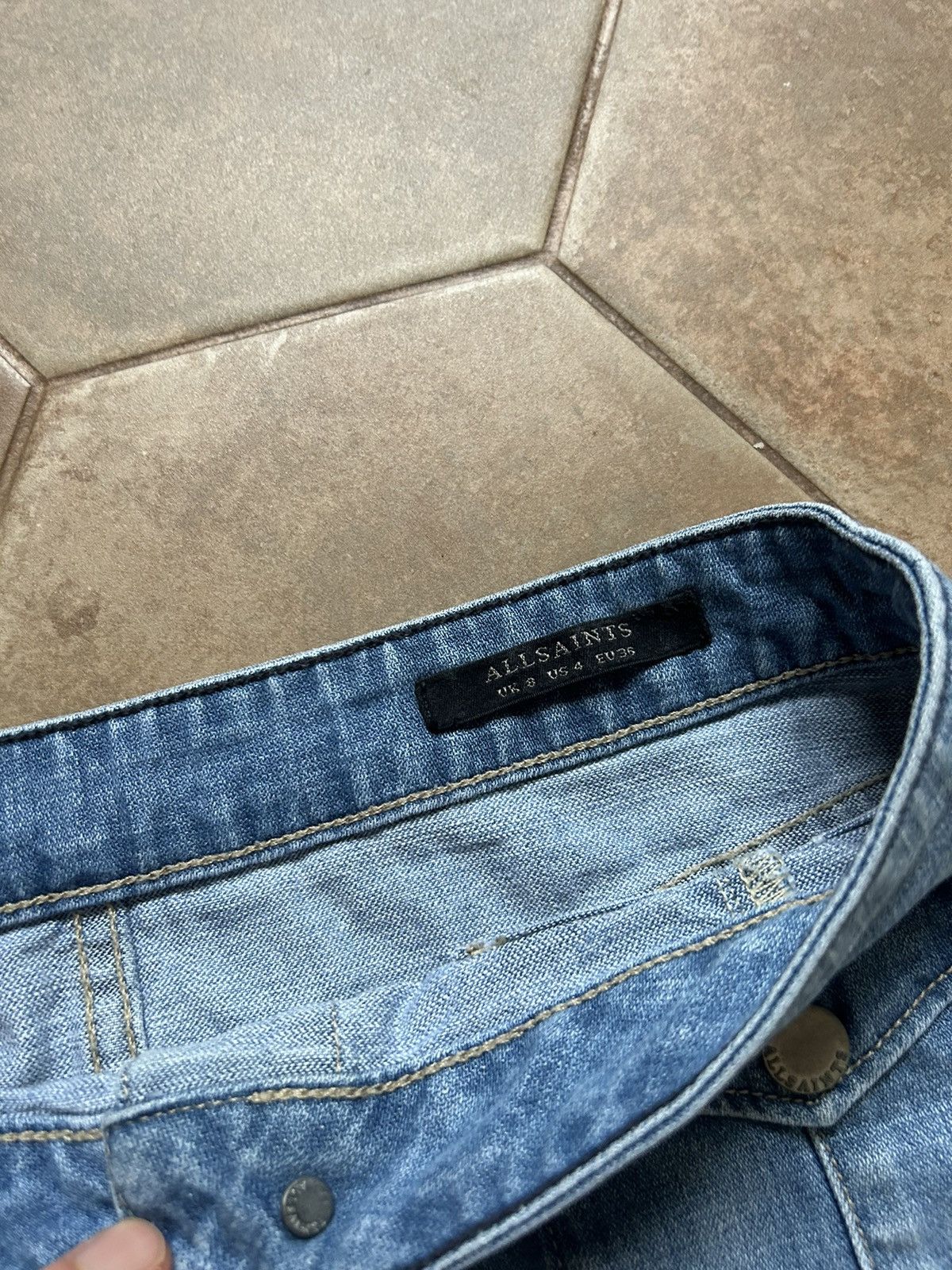 Allsaints × Japanese Brand × Vintage All saints vintage Y2K denim pleated skirt mini Size 27" / US 4 / IT 40 - 5 Thumbnail