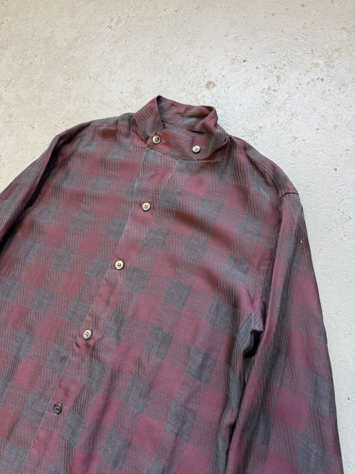 Giorgio Armani Giorgio Armani Red Plaid Shirt Size US M / EU 48-50 / 2 - 2 Thumbnail