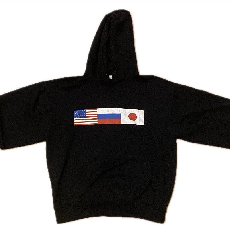 Gosha Rubchinskiy Streetwear Vintage Gosha Rubchinskiy Flag Asymmetrical Hoodie Grailed