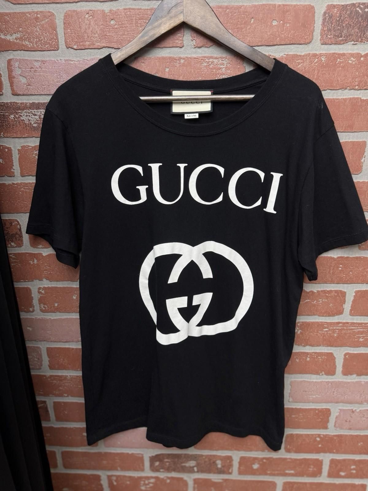 Gucci Gucci Black White Logo T-Shirt Small Pre Owned Ripped Tags Size US S / EU 44-46 / 1 - 3 Thumbnail