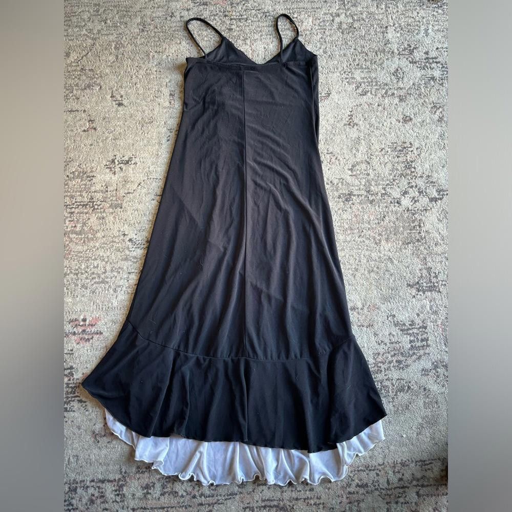 Designer Y2K black dress with flowers Size S / US 4 / IT 40 - 2 Thumbnail