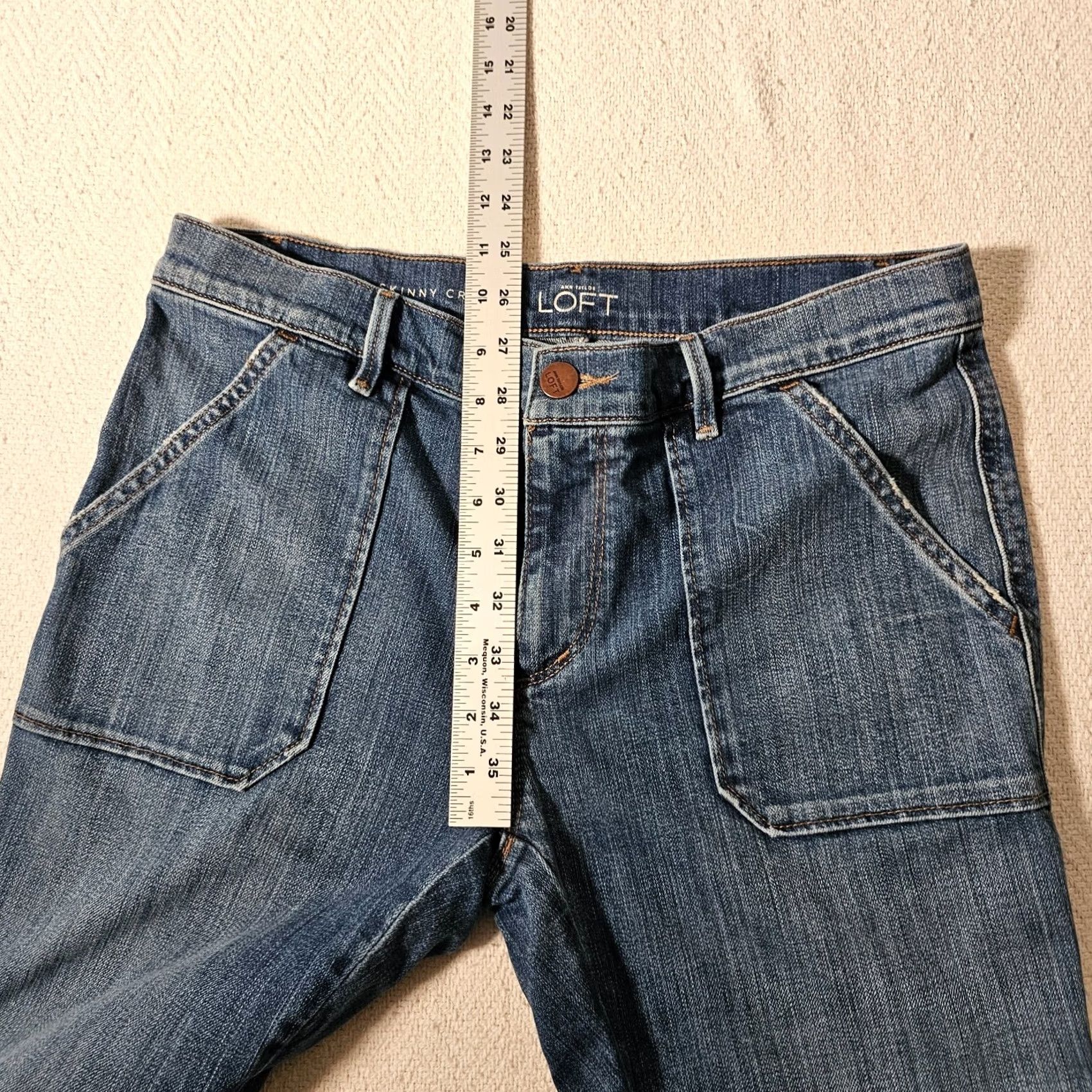 Loft LOFT Ann Taylor Women's Cropped Denim Jeans Blue 8P Relaxed Mid Rise Inseam 22in Size 8P Jeans Size 30" / US 8 / IT 44 - 6 Thumbnail