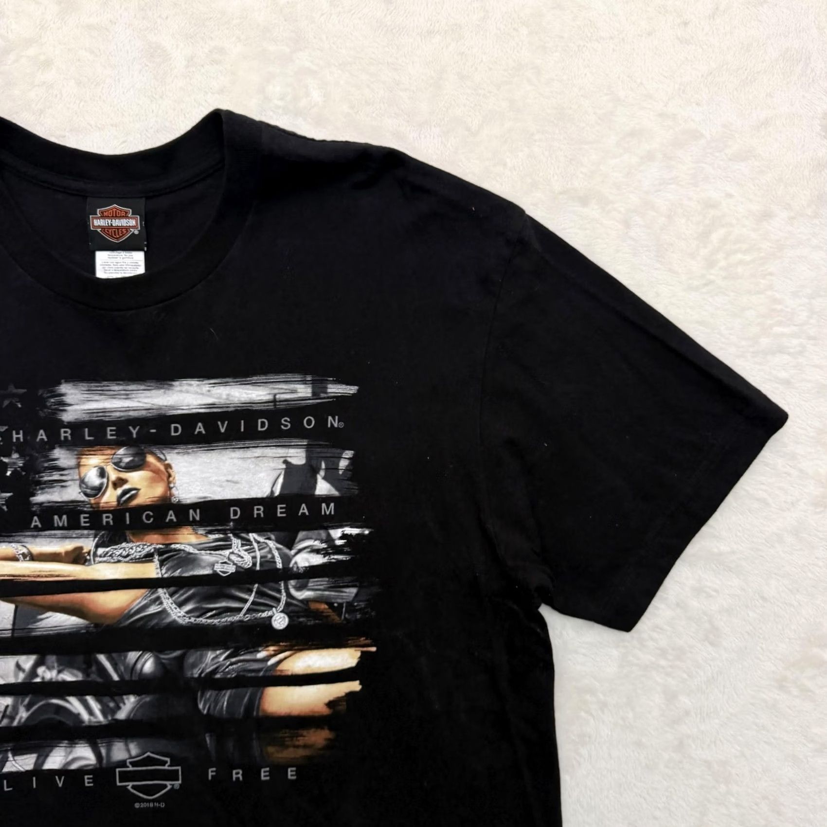 Harley Davidson VINTAGE Harley-Davidson American Dream Babe Shirt Mens XL Black War Horse Ocala Graphic Size US XL / EU 56 / 4 - 4 Thumbnail