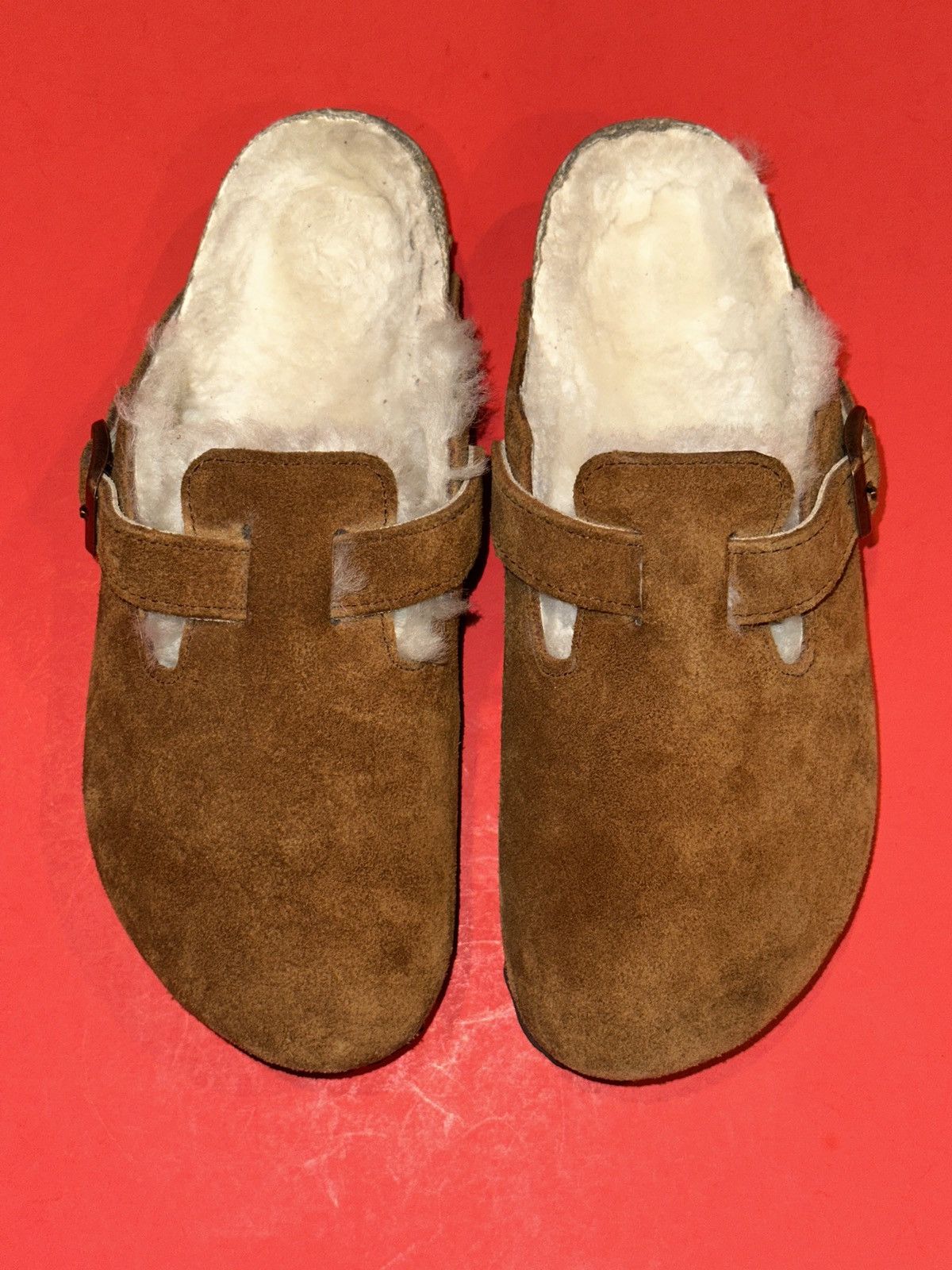 Birkenstock Birkenstock Boston Shearling Suede Leather Sandals Size 36 Size US 5.5 / IT 35.5 - 1 Thumbnail