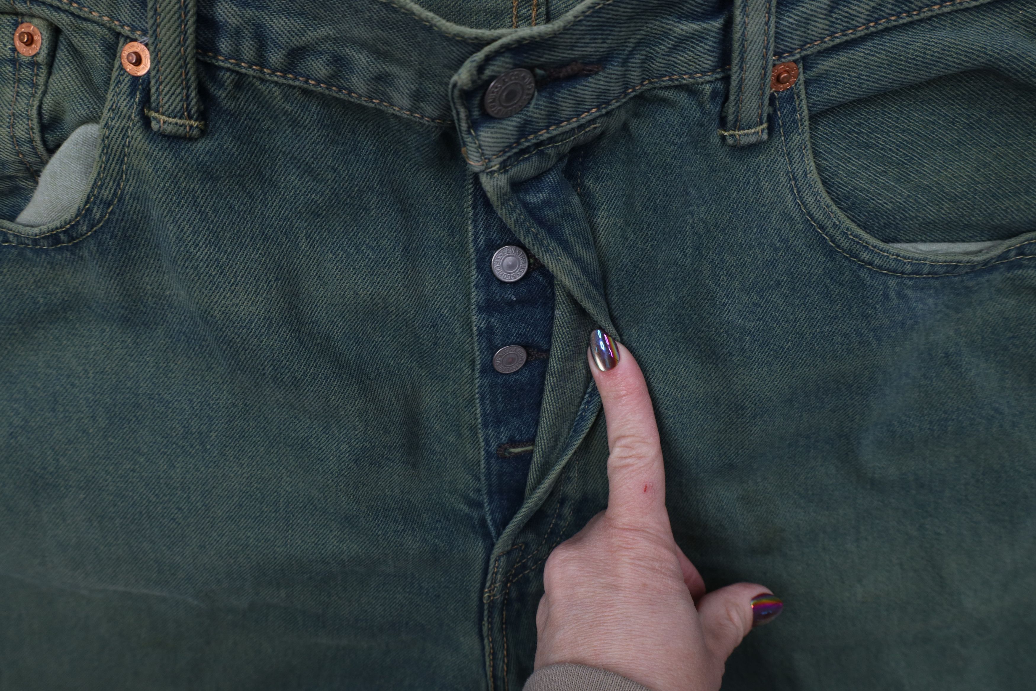 Levi's Y2K Levis 501xx CT Taper Button Fly Original Fit Jeans Green Size US 38 / EU 54 - 7 Thumbnail