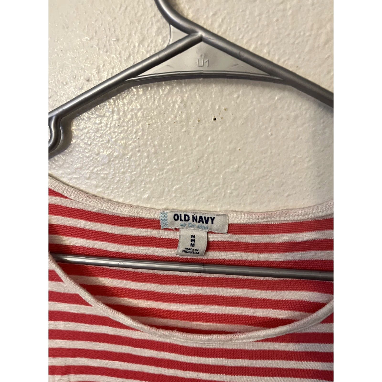 Old Navy Old Navy Tank Top Shirt Women M Red Striped Round Neck Cotton Slimming Size M / US 6-8 / IT 42-44 - 3 Thumbnail
