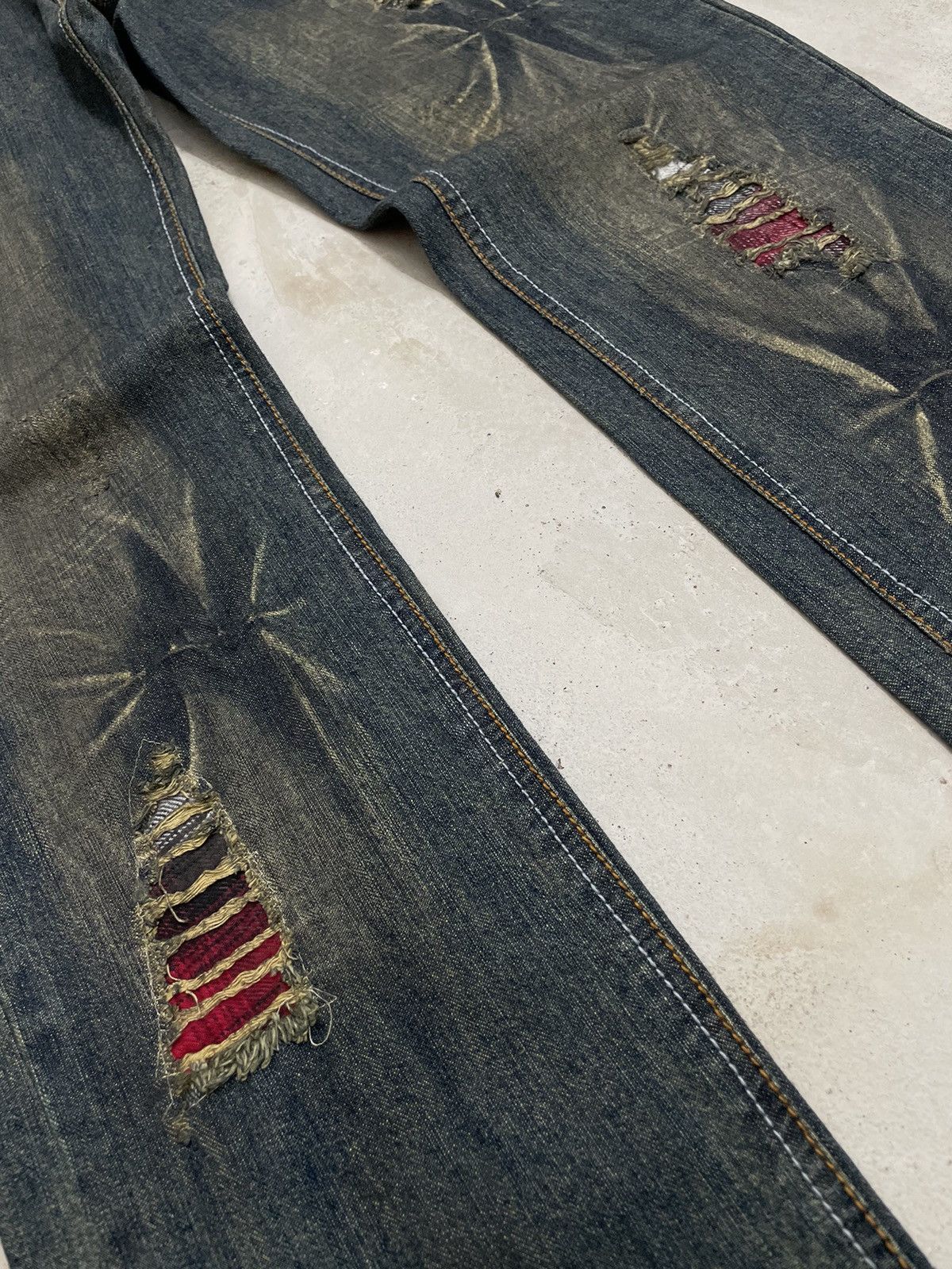 20471120 In the Attic Crazy Muddy Distressed Stud Japan Punk Denim Size US 32 / EU 48 - 7 Thumbnail