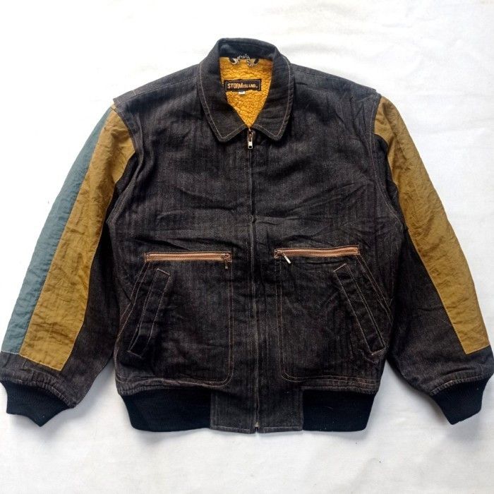 Japanese Brand × Vintage StormIsland Japan tritone bomber denim jaket sherpa lining Size US M / EU 48-50 / 2 - 2 Thumbnail