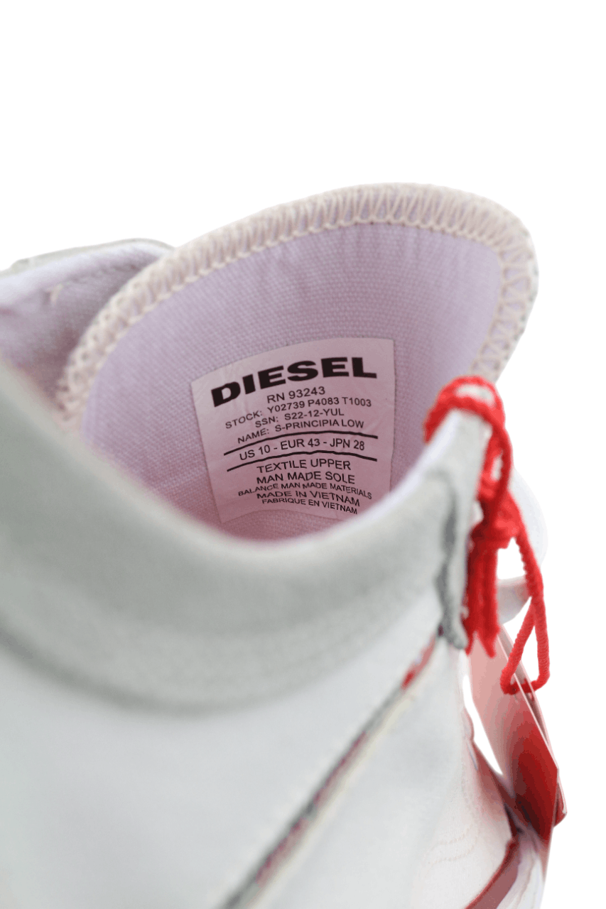 Diesel S-PRINCIPIA LOW EU43 White Lace Low Top Logo 40551 Size US 10 / EU 43 - 11 Thumbnail