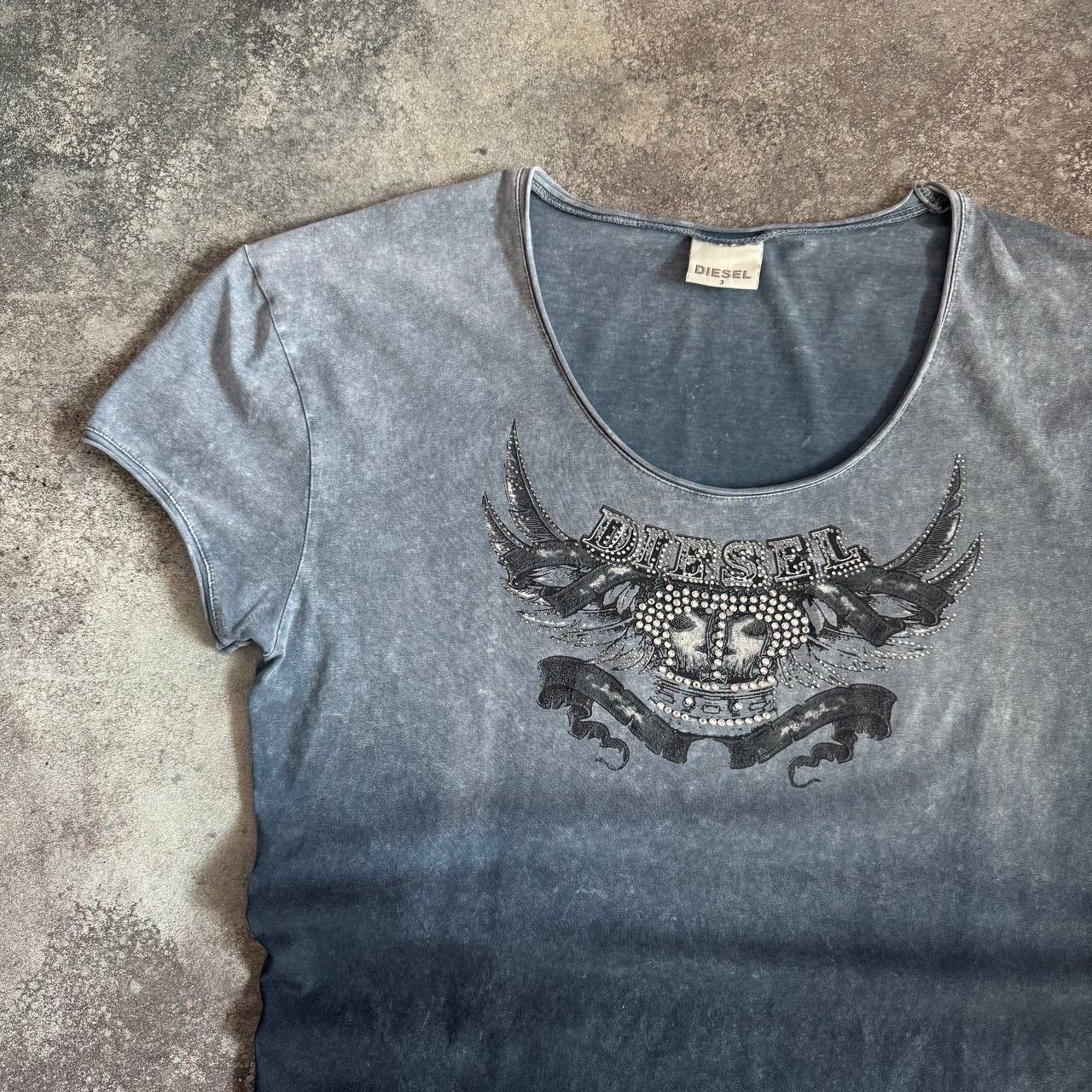 Diesel × Vintage Diesel Vintage Big Logo Gothic T-Shirt Size XL / US 12-14 / IT 48-50 - 4 Thumbnail