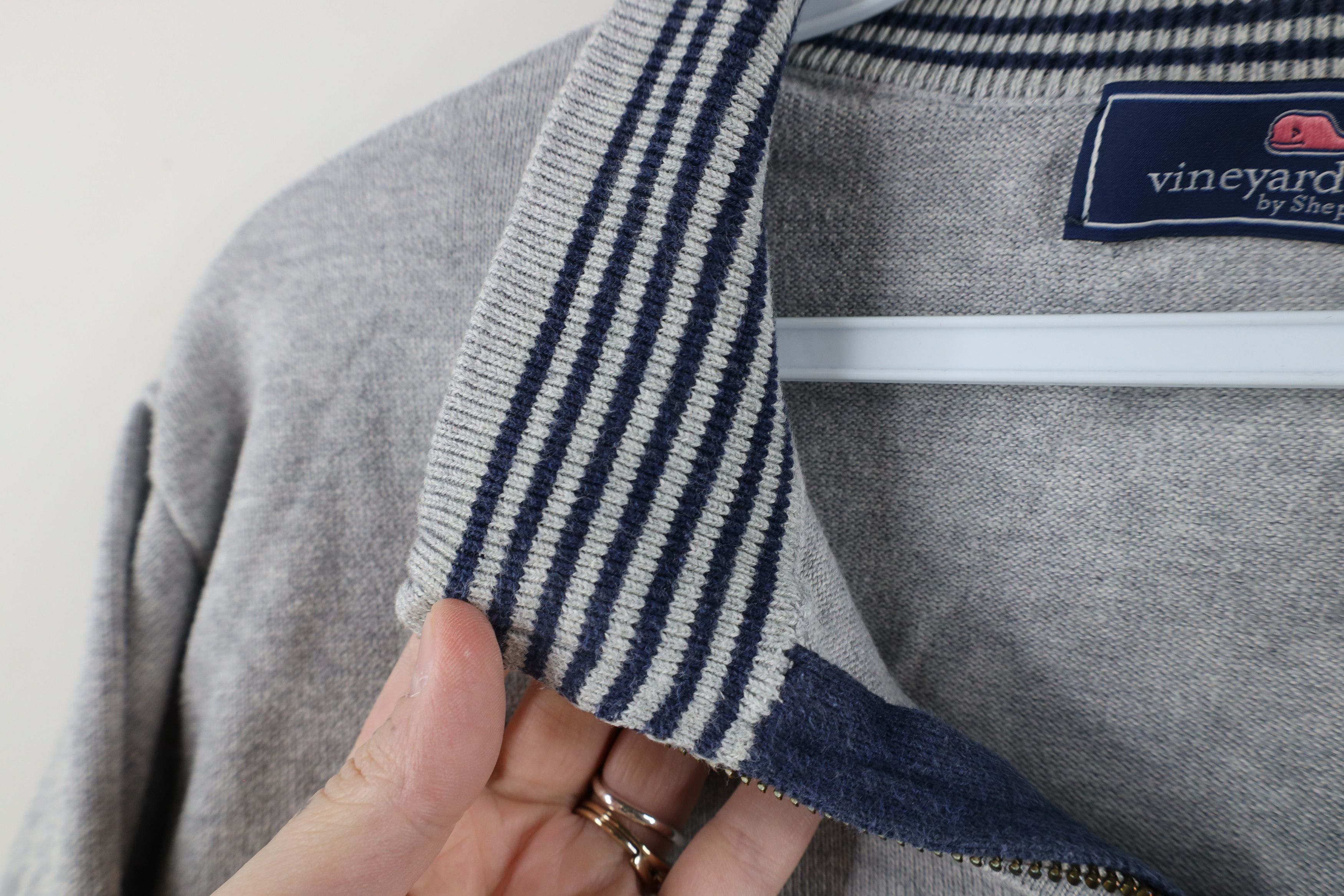 Vineyard Vines × Vintage Vineyard Vines Cotton Knit Half Zip Pullover Sweater Gray Size US M / EU 48-50 / 2 - 6 Thumbnail