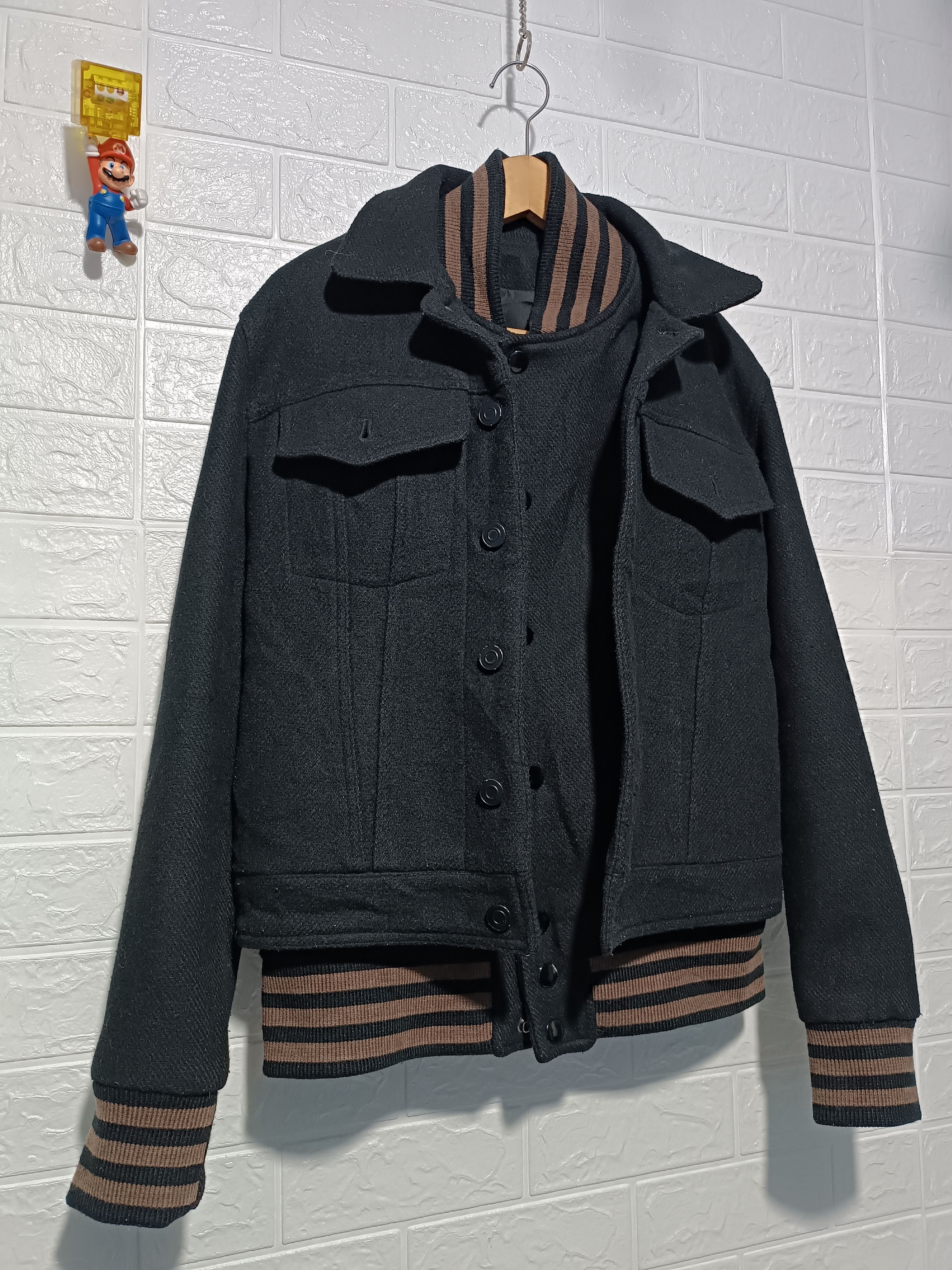 Japanese Brand Rare💥Stud Double Layer Wool Trucker Jacket Size US M / EU 48-50 / 2 - 5 Thumbnail