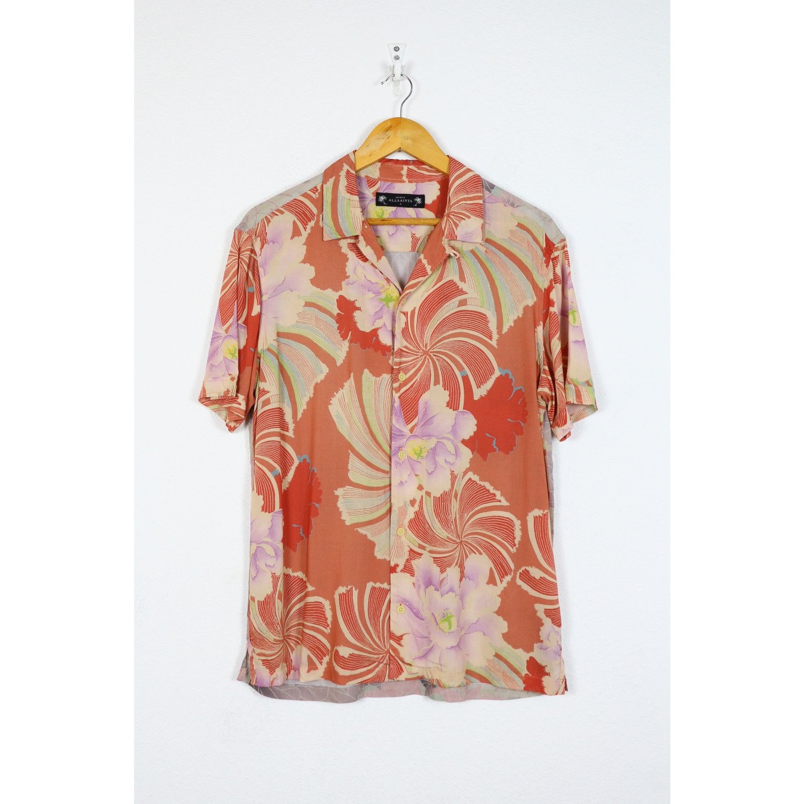 Allsaints Allsaints Tsuru Japanese Printed Viscose Open Collar Shirt Size US S / EU 44-46 / 1 - 1 Thumbnail