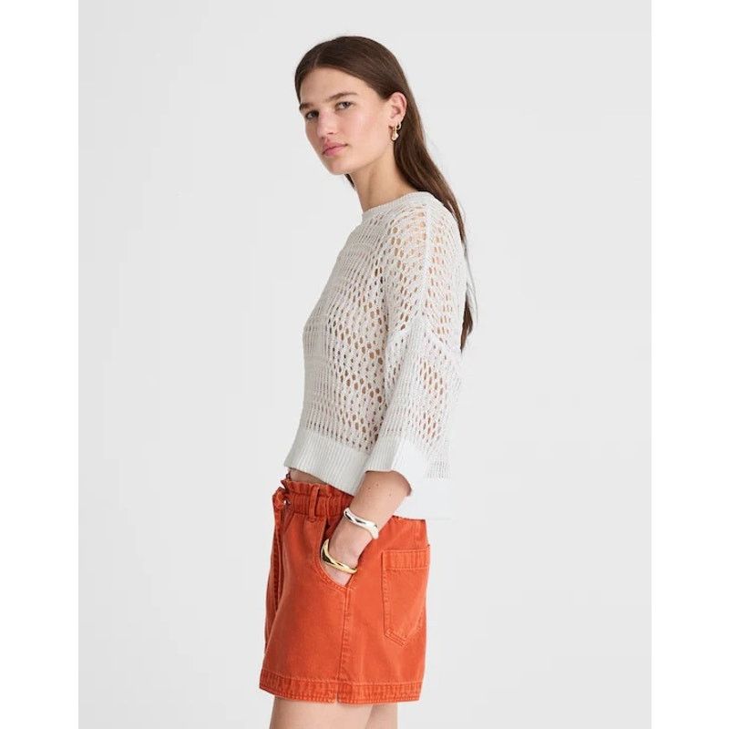 Madewell NWT Madewell Relaxed Open-Stitch Sweater White Size Medium Size M / US 6-8 / IT 42-44 - 2 Thumbnail