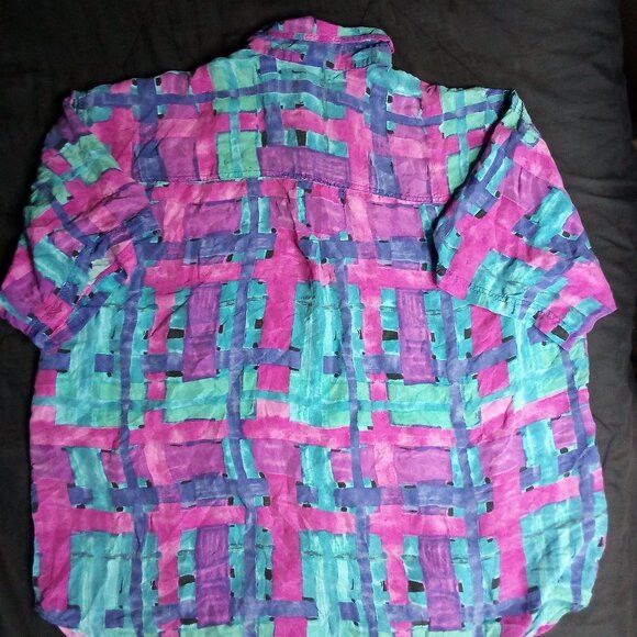 Vintage Vintage JMJ Abstract Geometric Silk Button Shirt Size US XXL / EU 58 / 5 - 5 Thumbnail