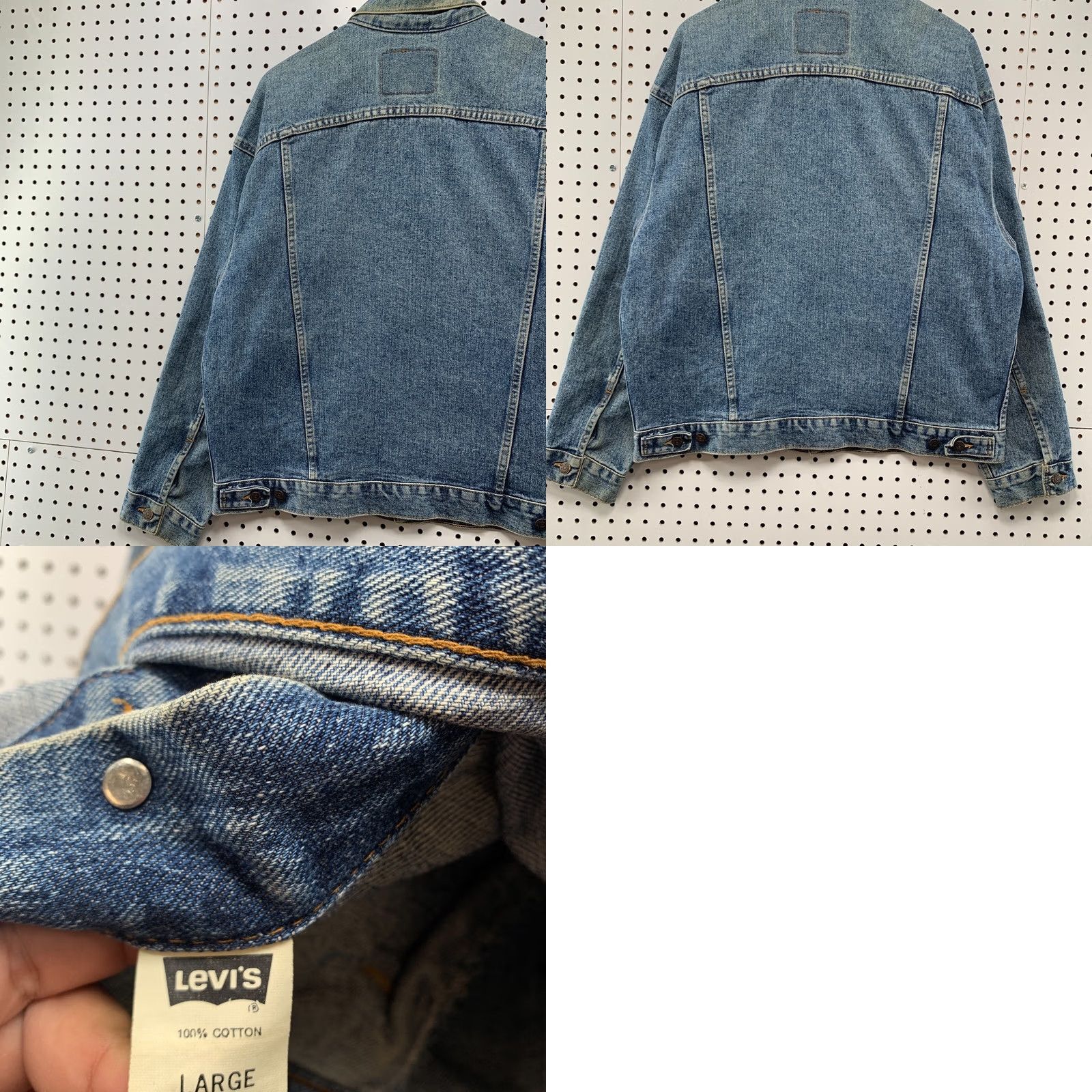 Levi's VINTAGE Levi's Denim Trucker Jacket Mens Large Button Mad In USA 25x26.5 90s Trucker Jacket Blue Jeans Size US 33 - 11 Thumbnail