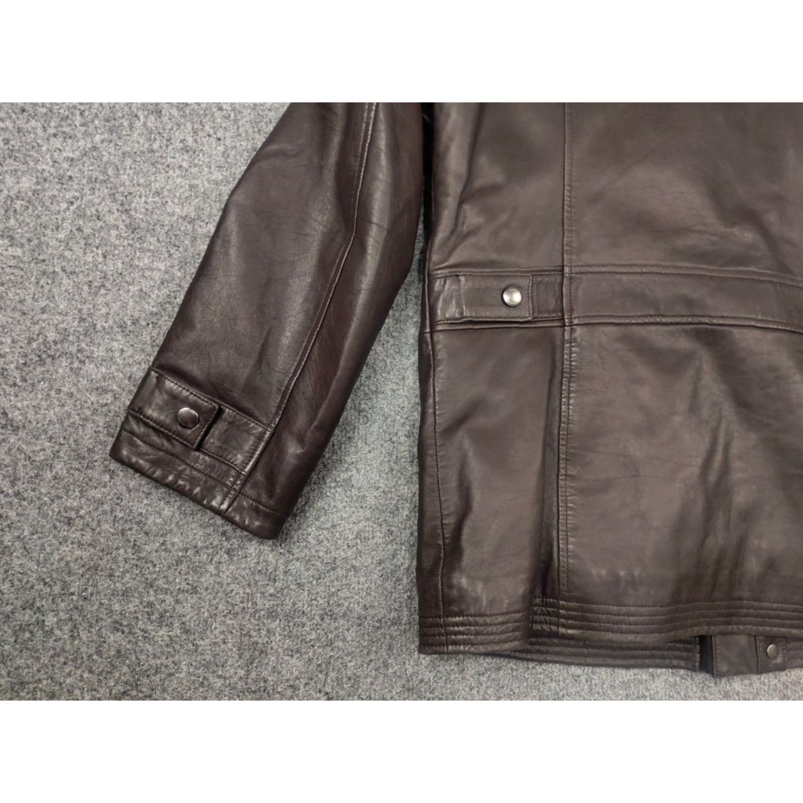 Hugo Boss HUGO BOSS Italian lamb nappa Leather Dark Brown Classic Pocket Jacket Mens Jacket Brown Leather Pocket Jacket Size US M / EU 48-50 / 2 - 7 Thumbnail