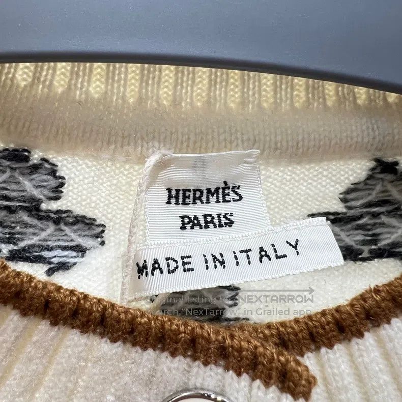 Hermes Hermes Clover Cashmere Knit Cardigan Size XXS / US 00 / IT 34 - 3 Thumbnail