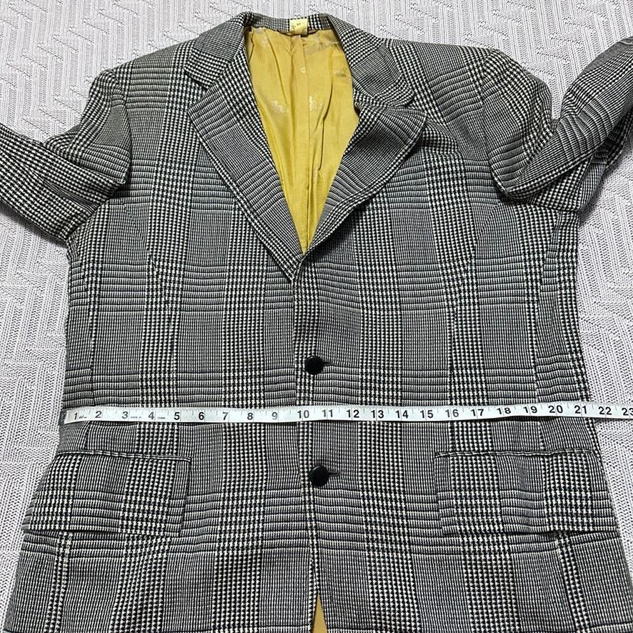 Vintage Vintage black and white Glen Check plaid blazer sport coat Size 44R - 7 Thumbnail