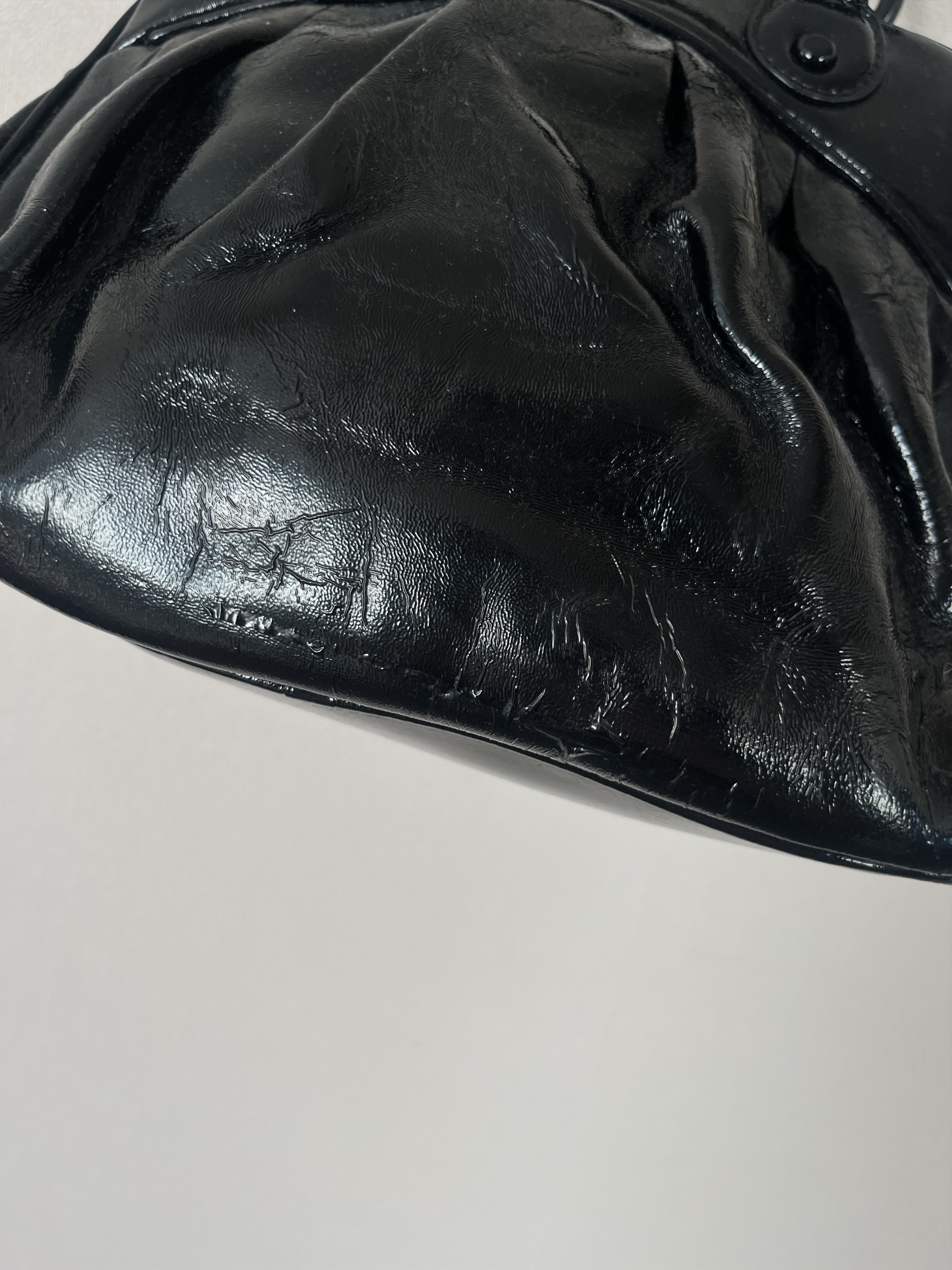 Just Cavalli Just Cavalli Black Patent Leather Satchel Bag Top Handle Size ONE SIZE - 6 Thumbnail