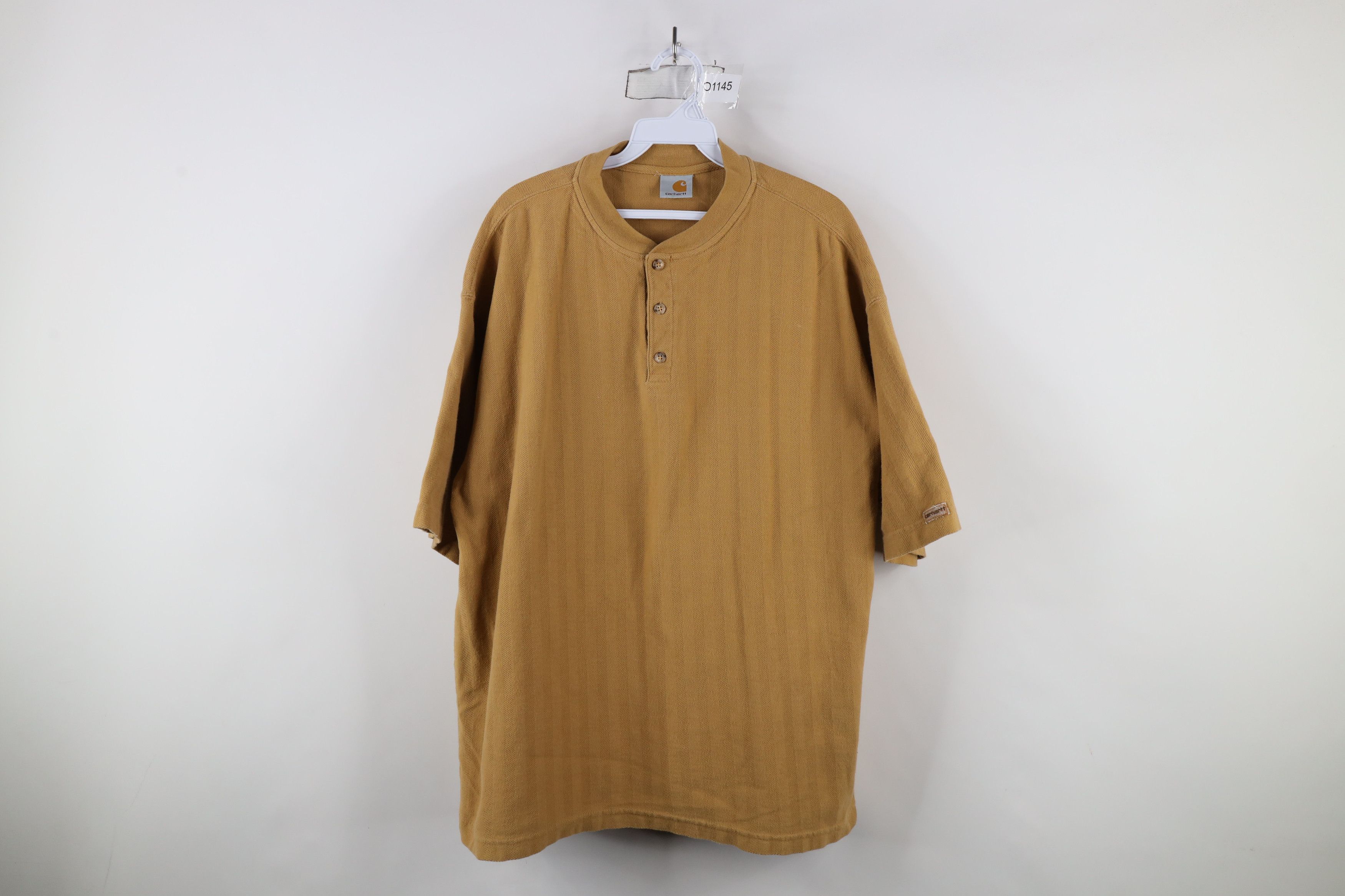 Carhartt × Vintage Vintage 90s Carhartt Herringbone Heavyweight Henley T-Shirt Size US XXL / EU 58 / 5 - 1 Thumbnail
