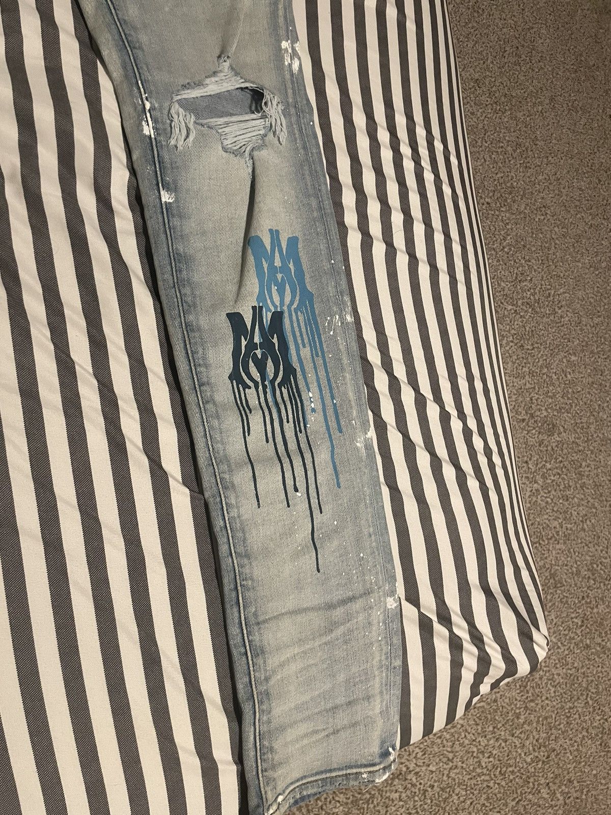 Amiri Amiri paint drip denim blue Size US 30 / EU 46 - 3 Thumbnail