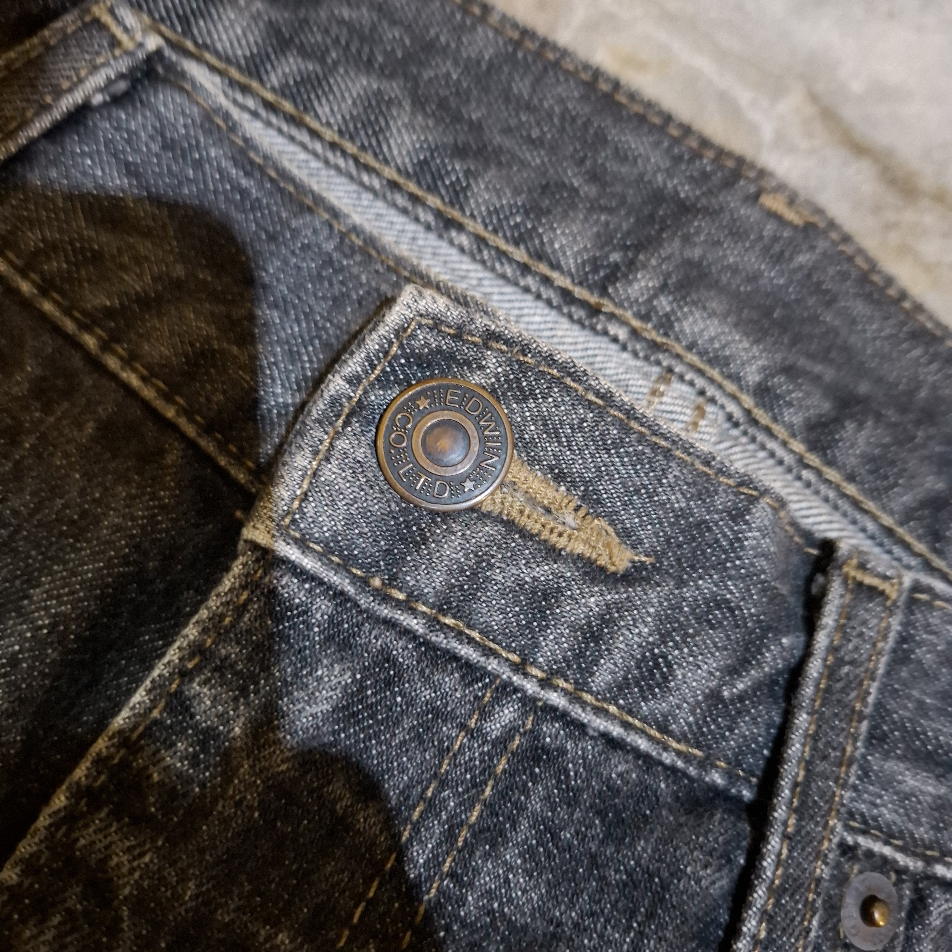 Edwin Vtg Y2k Edwin Japan International Basic 403 Straight Jeans Size US 33 - 5 Thumbnail