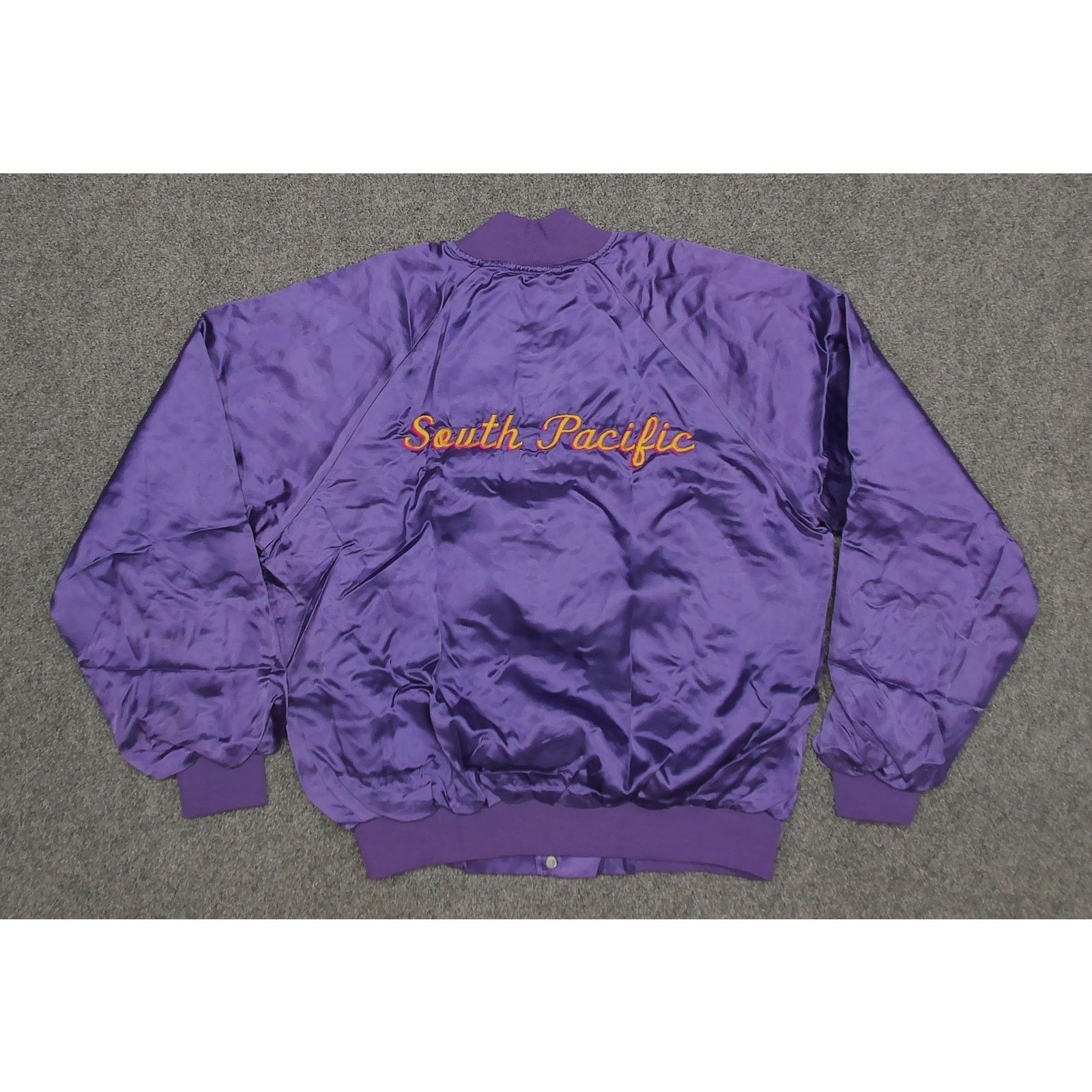 Vintage 80s Hartwell "South Pacific" Boxy Purple Satin Bomber Jacket Size US L / EU 52-54 / 3 - 5 Thumbnail