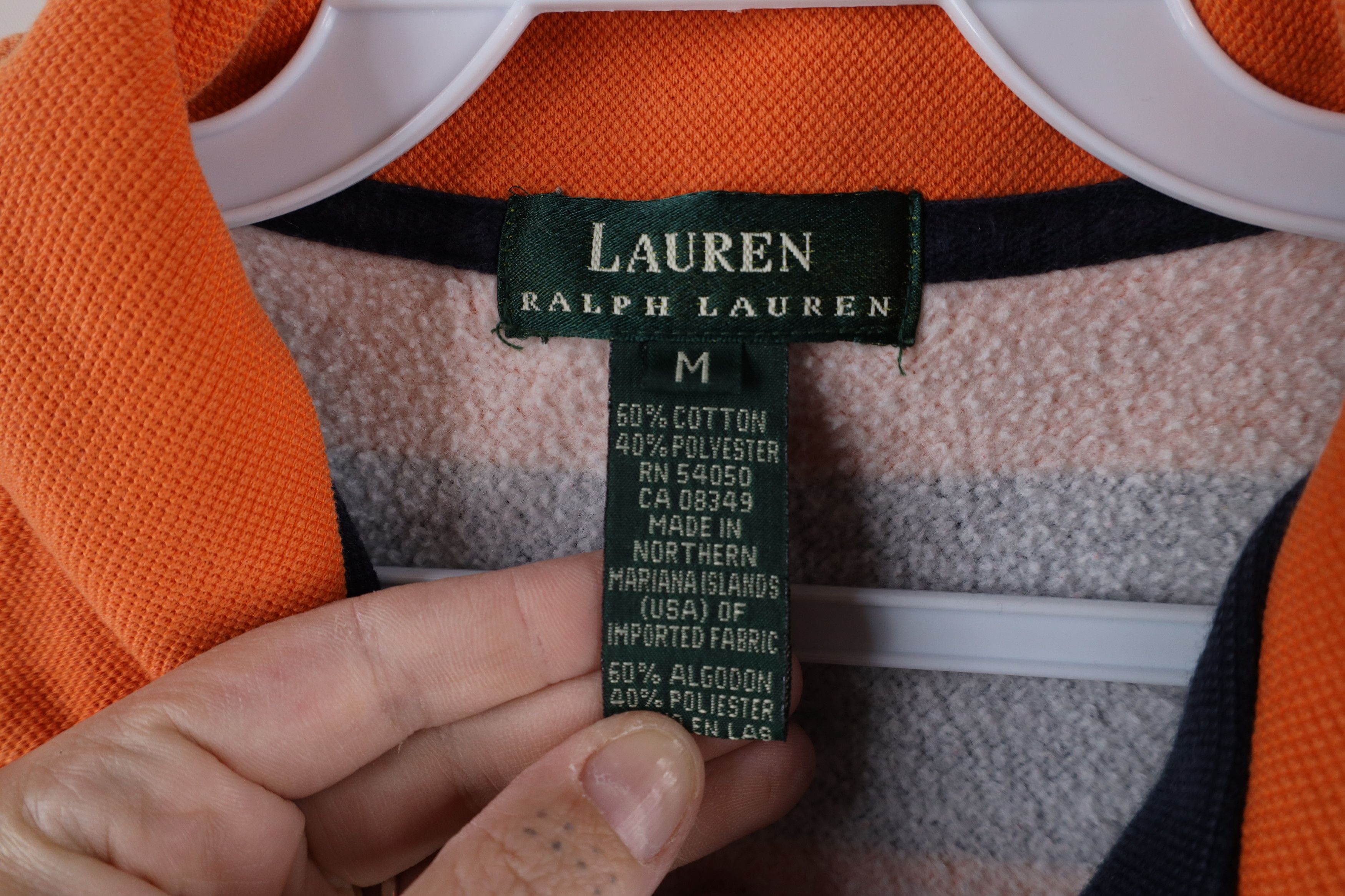 Ralph Lauren × Vintage Vintage 90s Ralph Lauren Striped Half Zip Sweatshirt USA Size M / US 6-8 / IT 42-44 - 7 Thumbnail