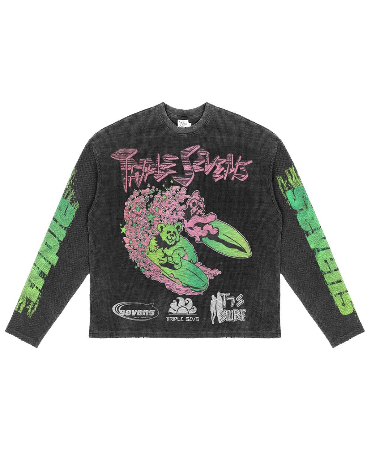 TRIPLE SEVENS ASV2 Waffle Knit L/S Tee Black/Green Size US L / EU 52-54 / 3 - 1 Thumbnail
