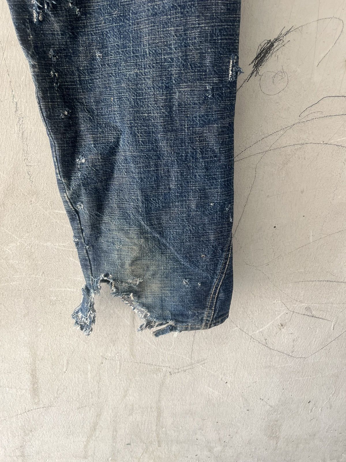 4GSELLER × Japanese Brand SUPER THRASHED🔥SCANNER JAPAN RIPPED DENIM Size US 34 / EU 50 - 15 Thumbnail