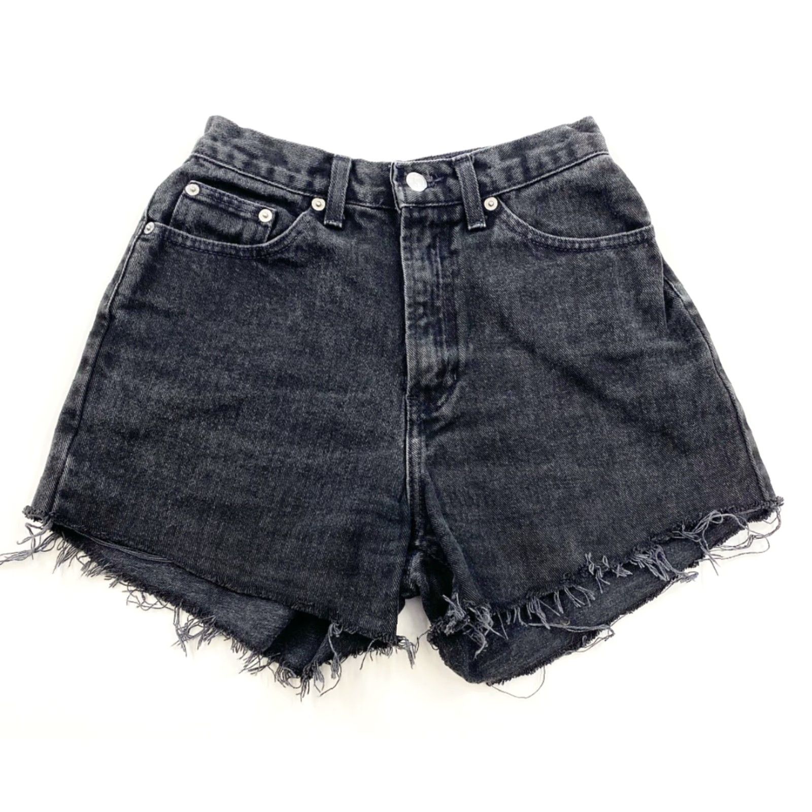 Gap VINTAGE Gap Denim Shorts Women’s 2 Black High Waisted Cut-Off Jean Casual Bohemian Festival American Cotton Denim Womens 2 Black Zip Short Size 26" / US 2 / IT 38 - 2 Thumbnail