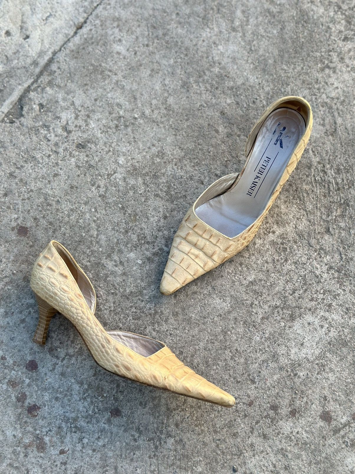 If Six Was Nine × Japanese Brand × Leather Vintage Heels Shoes Crocodile Style Leather Shoes Hype Y2K Size US 5 / IT 35 - 2 Thumbnail