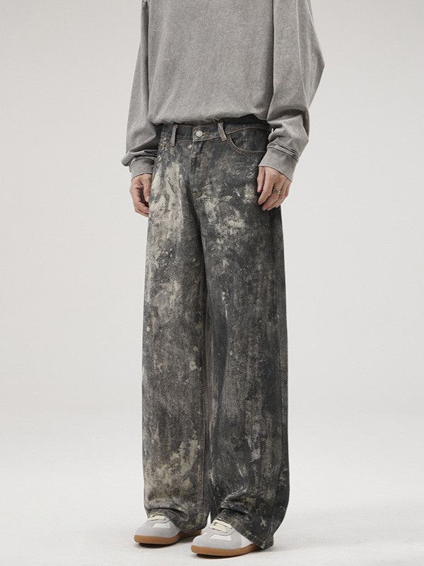 Japanese Brand Men's American loose straight leg digital print jeans Size US 32 / EU 48 - 4 Thumbnail