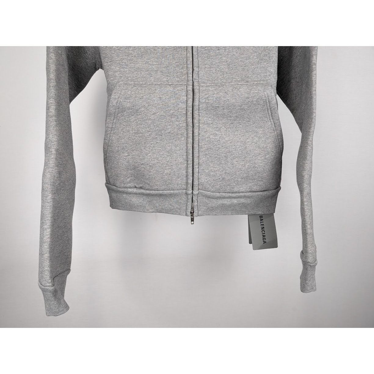 Balenciaga o1rshd1 Fitted Zip Up Hoodie in Heather Grey Size US XL / EU 56 / 4 - 4 Thumbnail