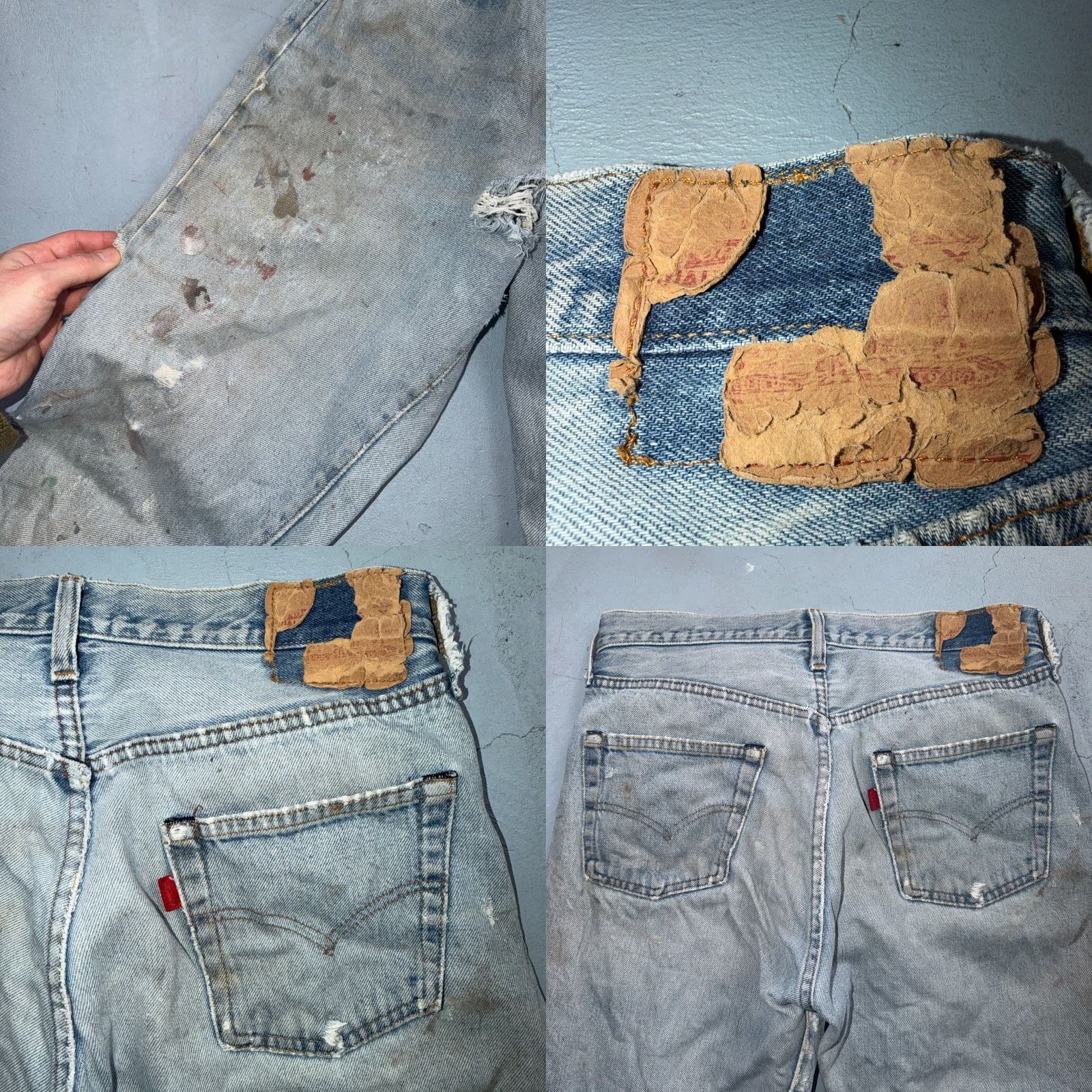Levi's VINTAGE Levi's 501 Jeans Mens Classic 32x36 30x32 80s USA Distressed Light Blue Denim Straight Size US 30 / EU 46 - 10 Thumbnail