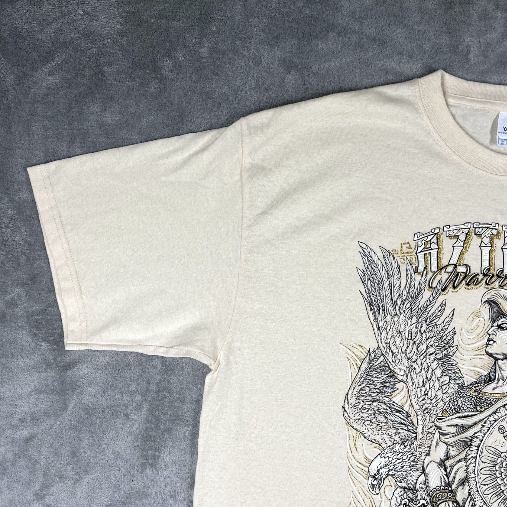 Vintage VTG Yazbek T-Shirt Men XL Aztec Warrior Graphic Puff Print Cancun Mexico Size US XL / EU 56 / 4 - 2 Thumbnail