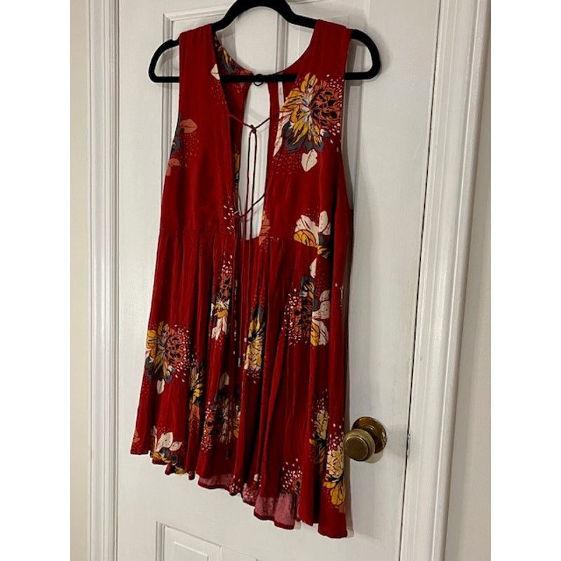 Free People 🍒 Free People "Lovely Day" Floral Mini Red Combo - Small Size S / US 4 / IT 40 - 4 Thumbnail