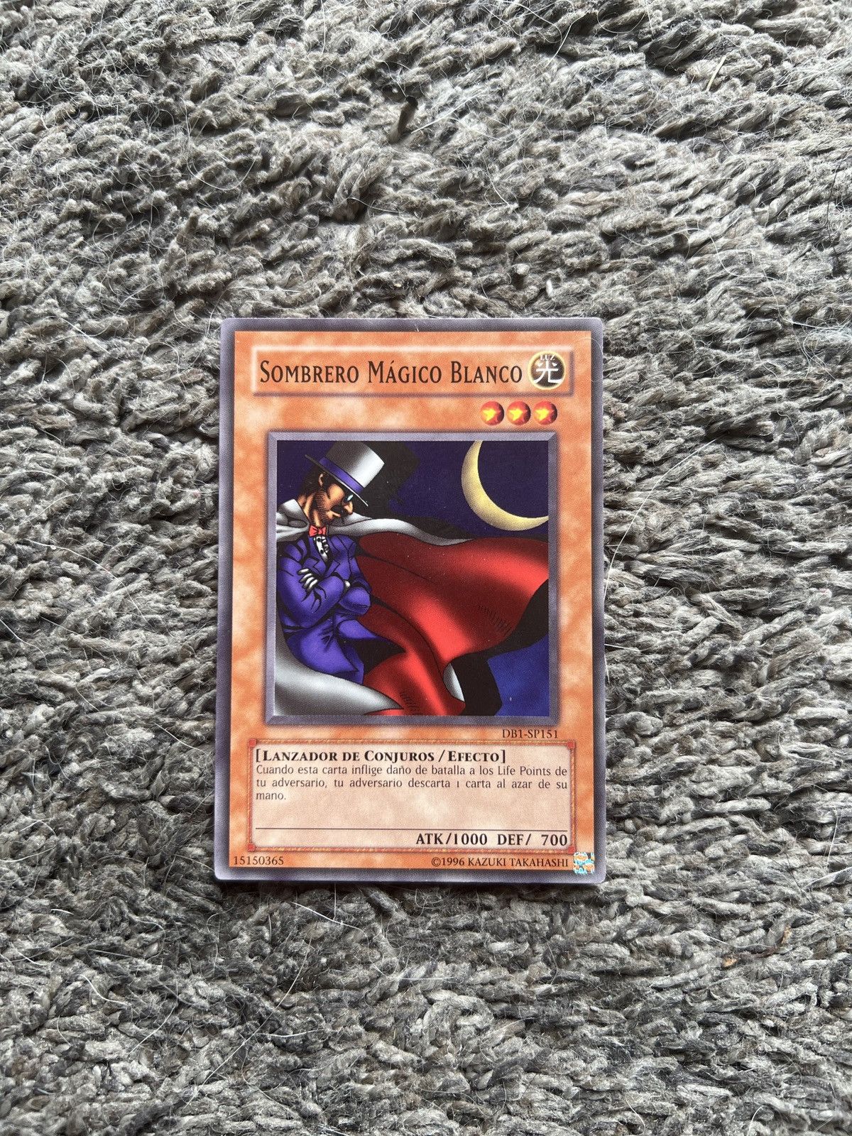 Vintage 1996 Konami Yu-Gi-Oh! Sombrero Mágico Blanco Card Size ONE SIZE - 1 Thumbnail