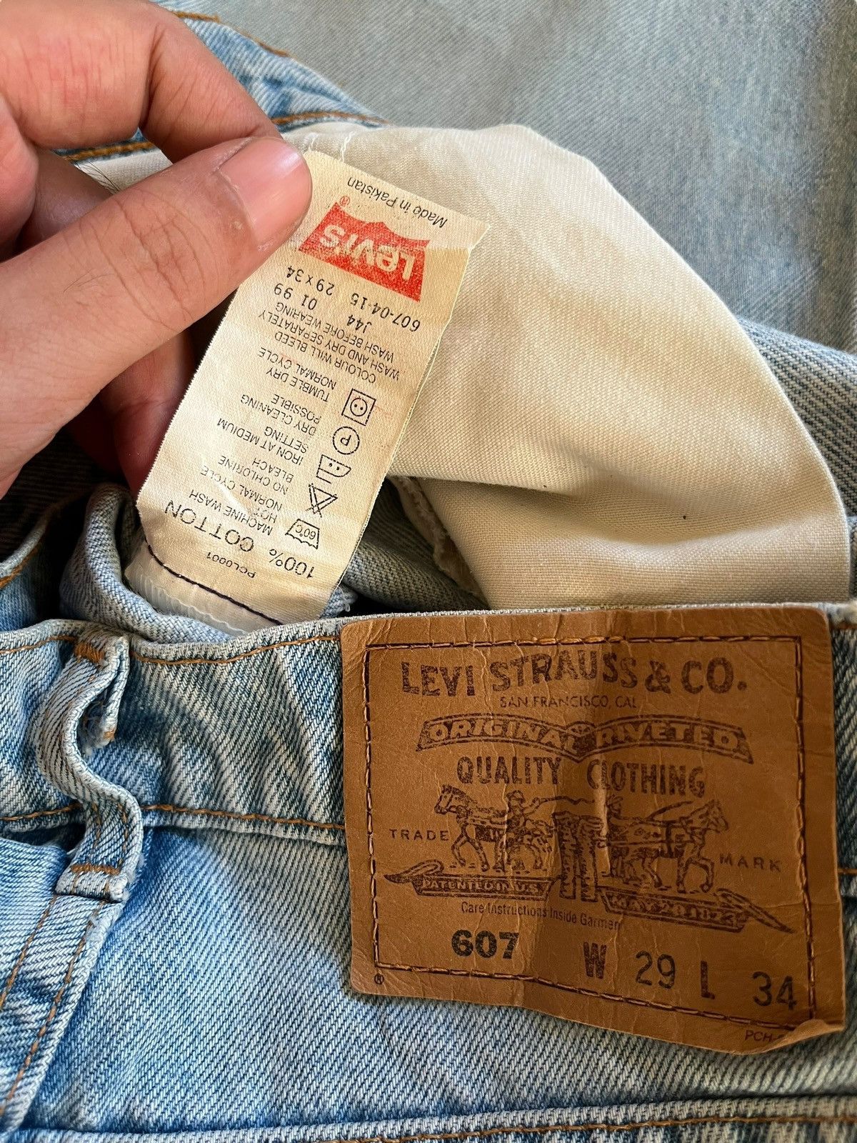 Levi's × Levi's Vintage Clothing Vintage 80s Levis 607 Orange Tab Distressed Loose Jeans Size US 28 / EU 44 - 10 Thumbnail